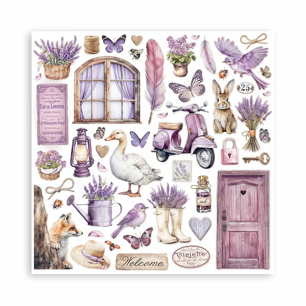 Scrapbooking Small Pad 10 hojas cm 20.3X20.3 (8"X8") - Lavanda