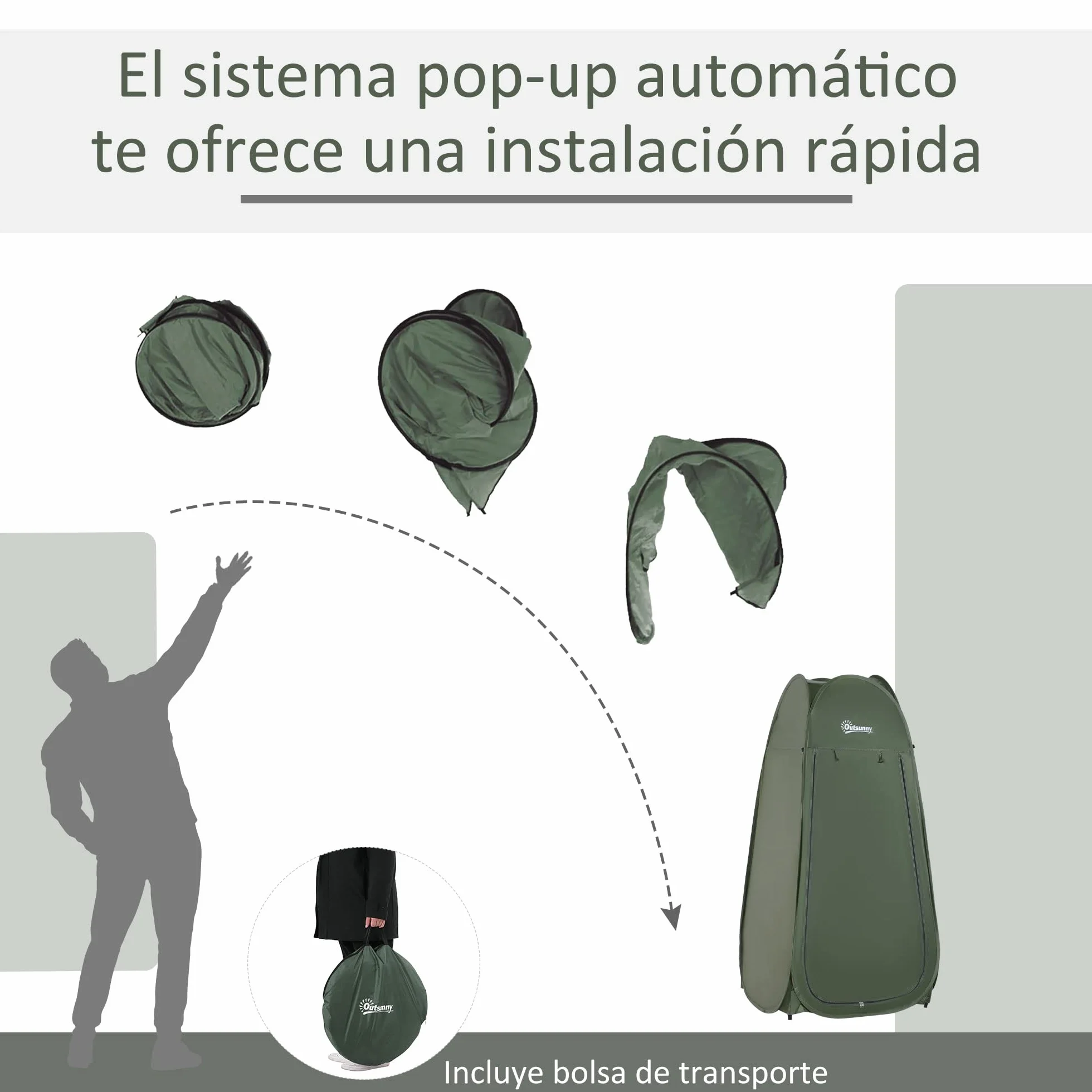 Outsunny Tienda de Campaña Instantánea Impermeable 100x100x185cm