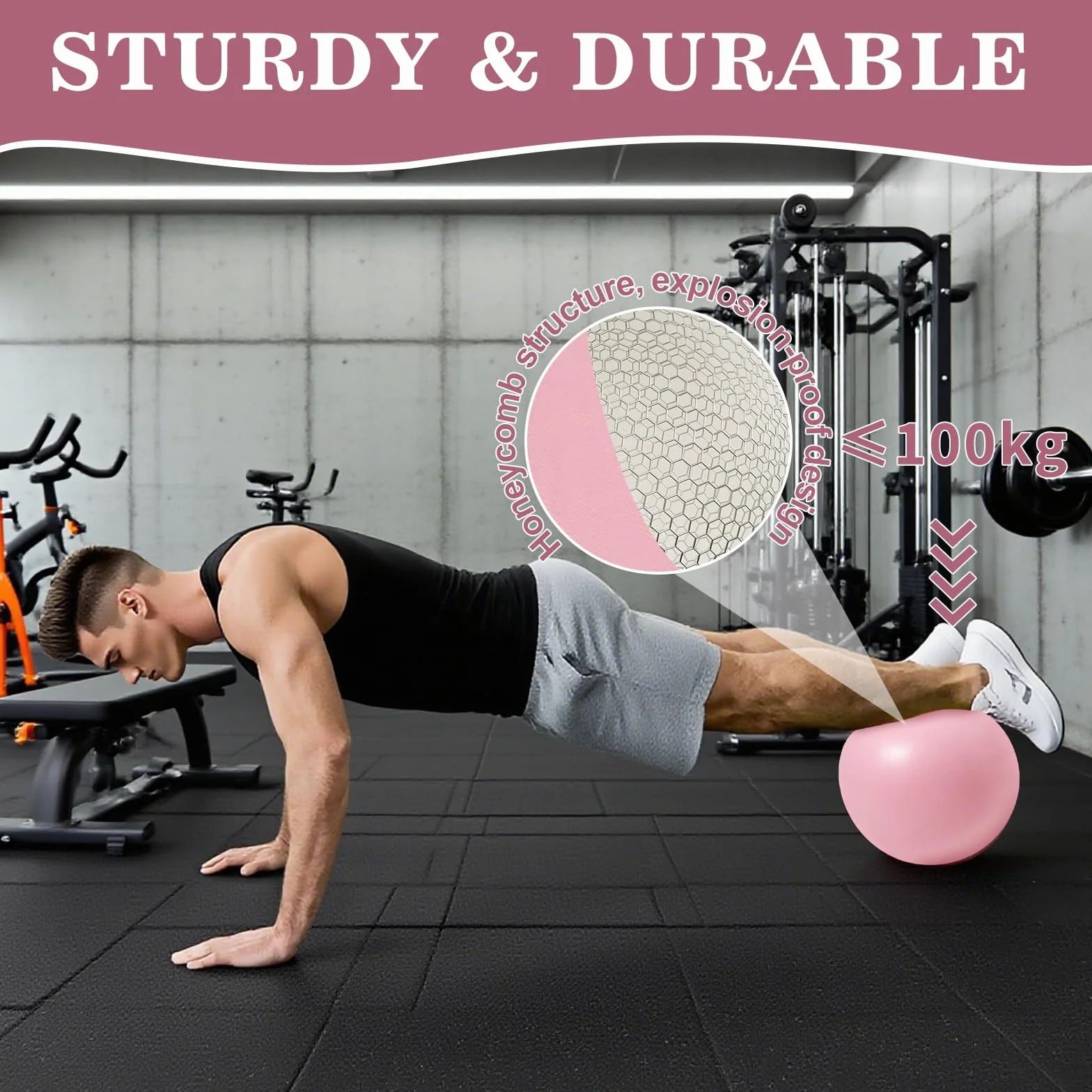 Vortix Pelotas de Pilates 25 cm Antideslizantes a Prueba de Explosiones