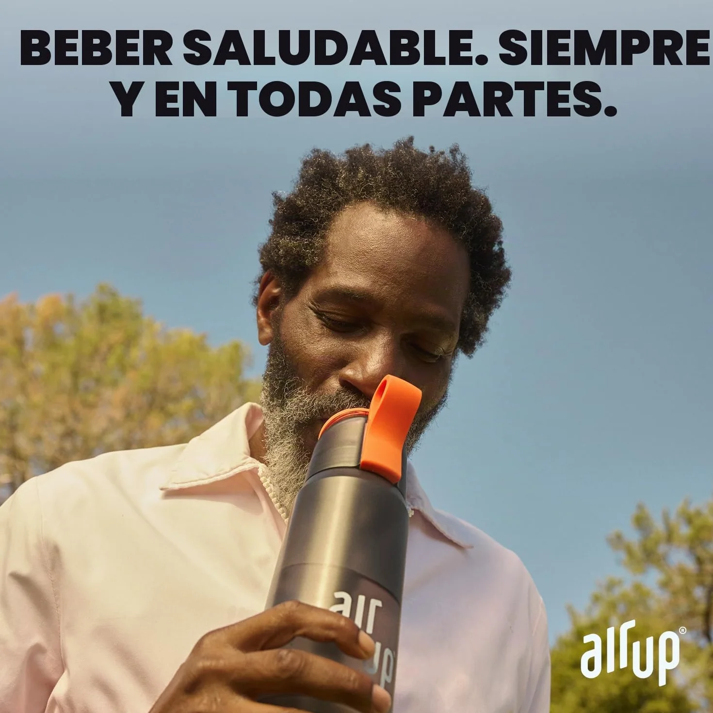 air up® Botella Gen2 Starter Set original, 1 L, gris, sin azúcar, a prueba de fugas, apta para lavavajillas