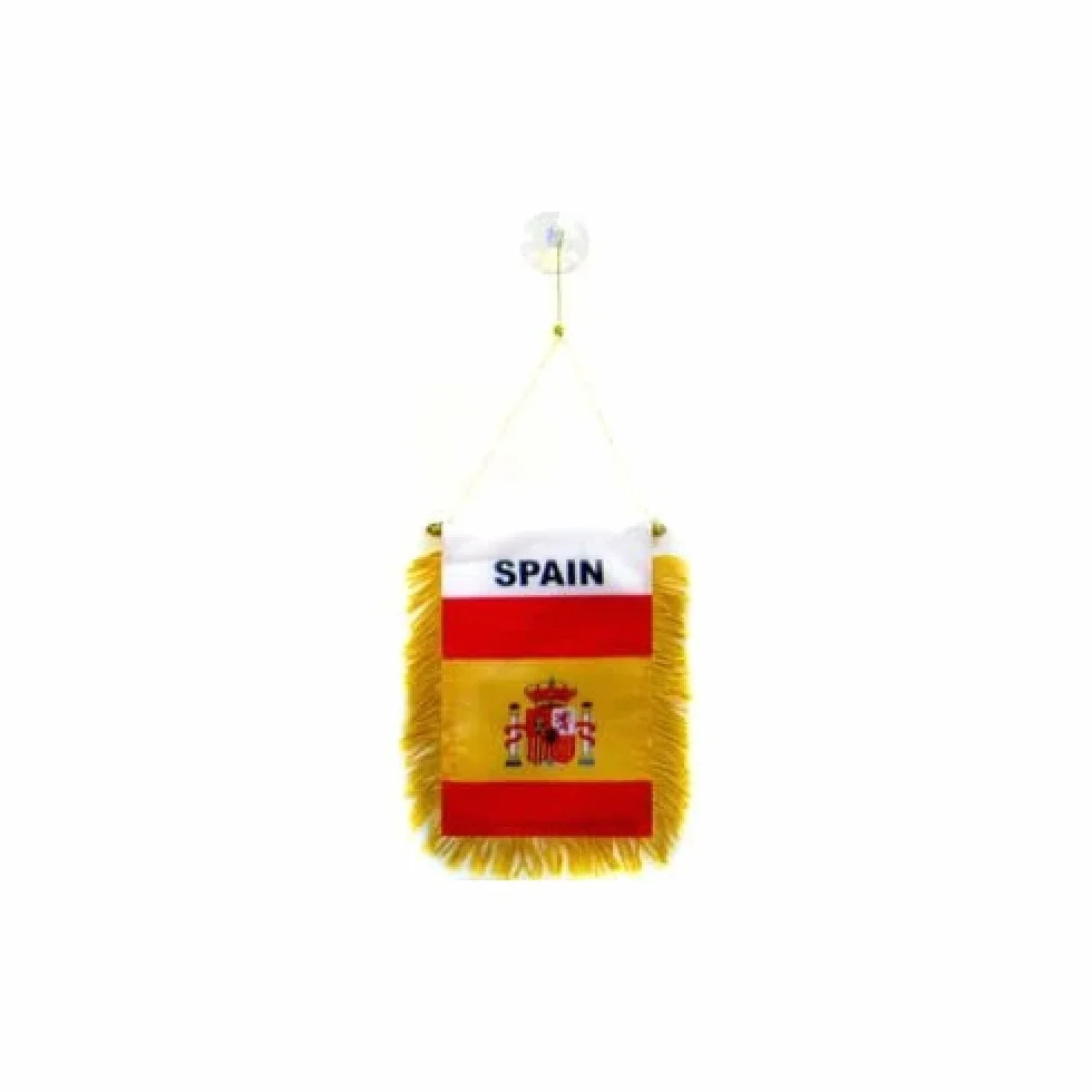 AZ FLAG Banderin España 15x10cm Ventosa Banderina Española para Coche