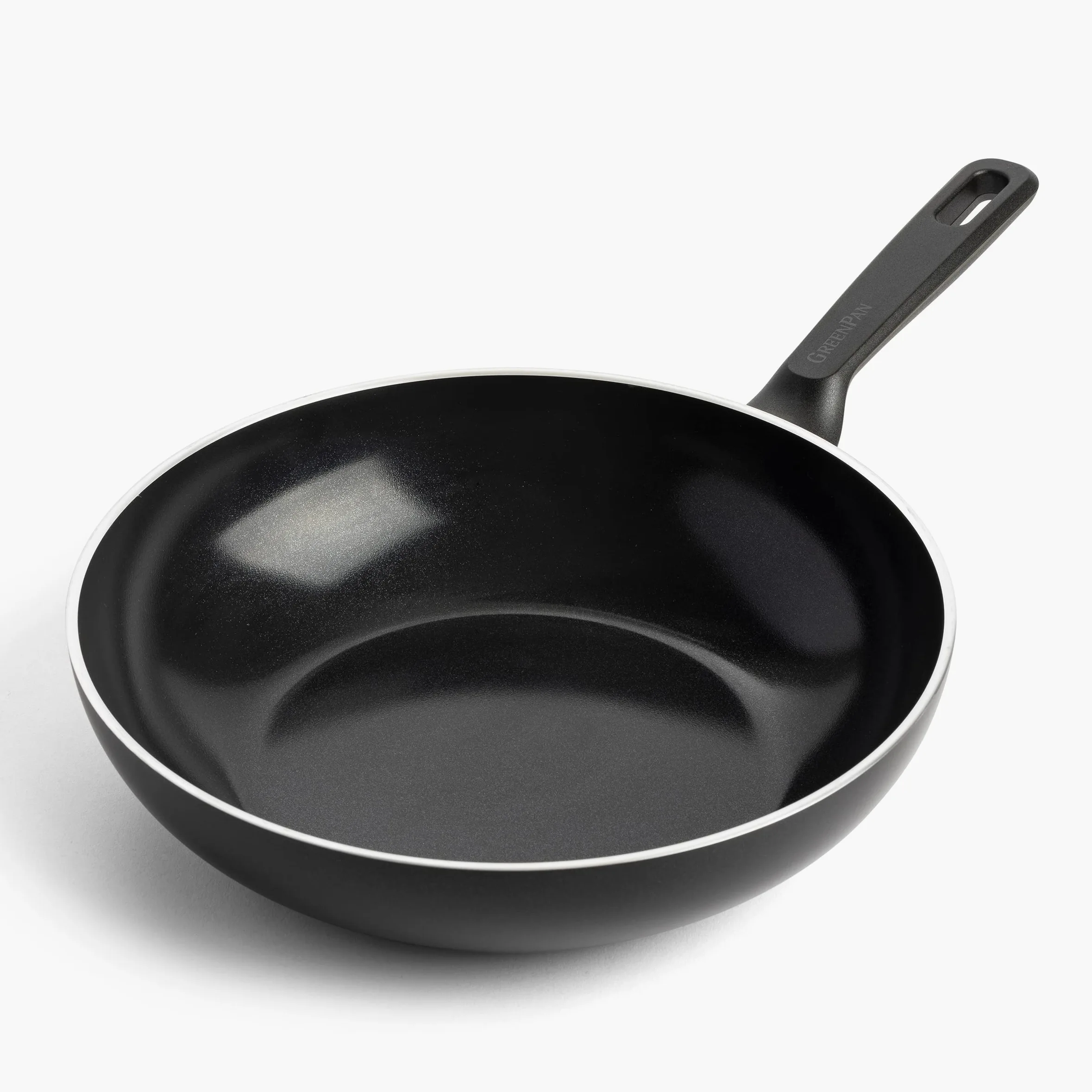 GreenPan Memphis Sartén Wok de Cerámica Saludable Antiadherente 30cm/3.6 Litros, Libre de PFAS, Inducción, Apta para Lavavajillas, Negro