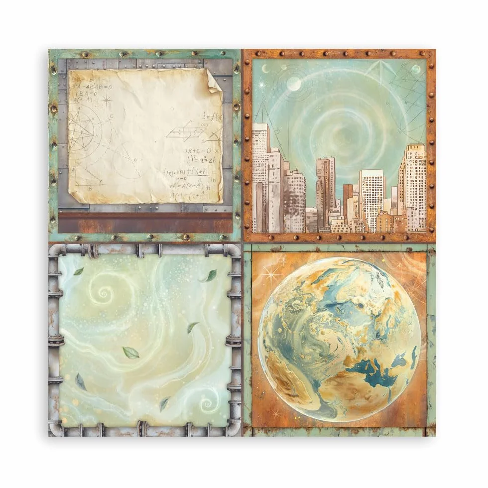 Stamperia - Scrapbook Paper Pad for Scrapbooking, Albums, Cards, Bullet Journals and More, Acid Free, Single Face, Perfect for Hobbies, Crafts, and Gifting (A New Beginning) (20.3 x 20.3cm)