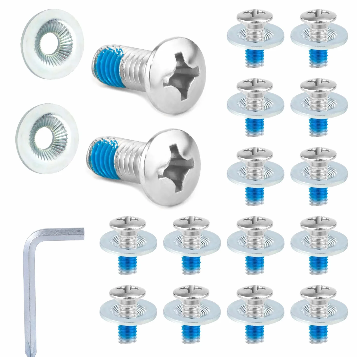 Tornillos para Fijación de Snowboard, Acero Inoxidable, Arandelas Antideslizantes con Destornillador