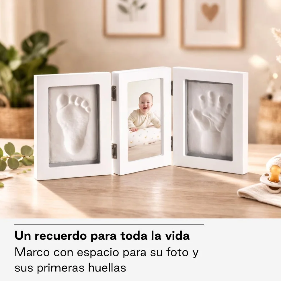 Jané Marco Huella Bebé Arcilla Modelado Secado 24h Recuerdo Mano Pie Mascota Blanco