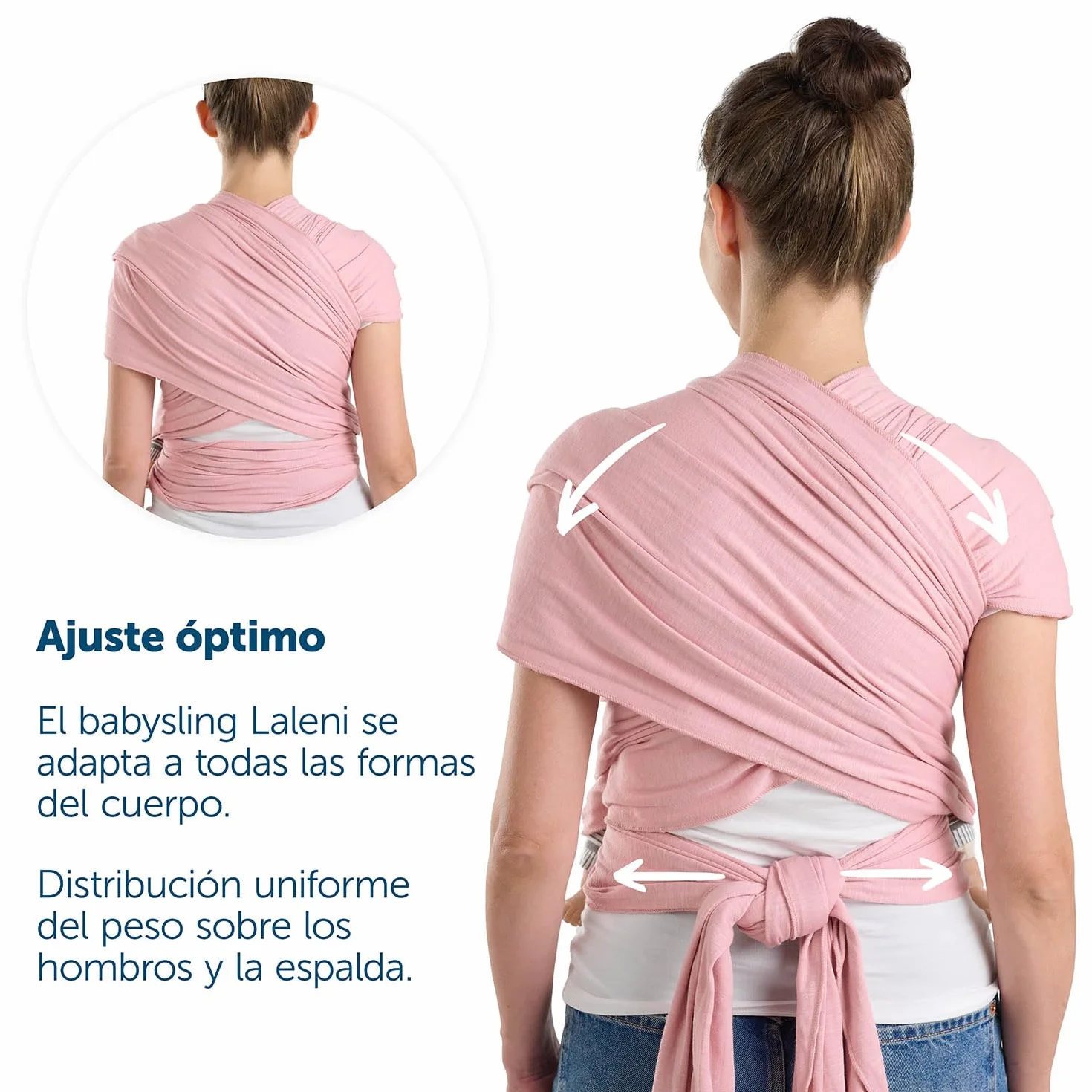 Fular Portabebe Hasta 15kg de Suave Algodón - Portabebe Recien Nacido + Certificado OEKO-TEX - Fular Porteo 5,10m - Gris Claro