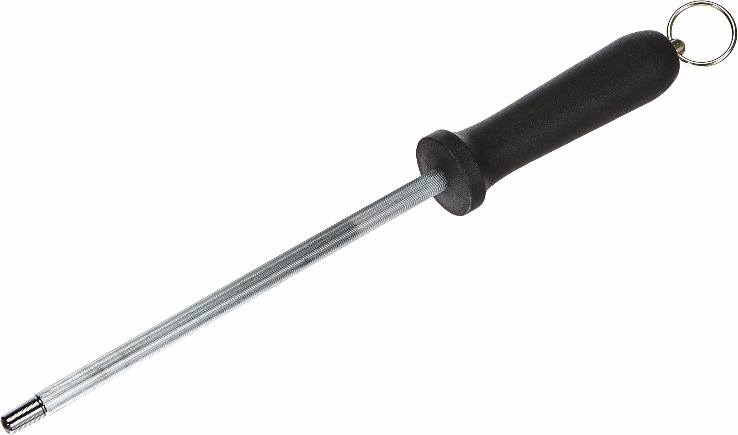 Metaltex AFILACUCHILLO (CHAIRA) M/Negro 30 CMS, Acero Inoxidable, Plata, 25 x 15 x 5 cm