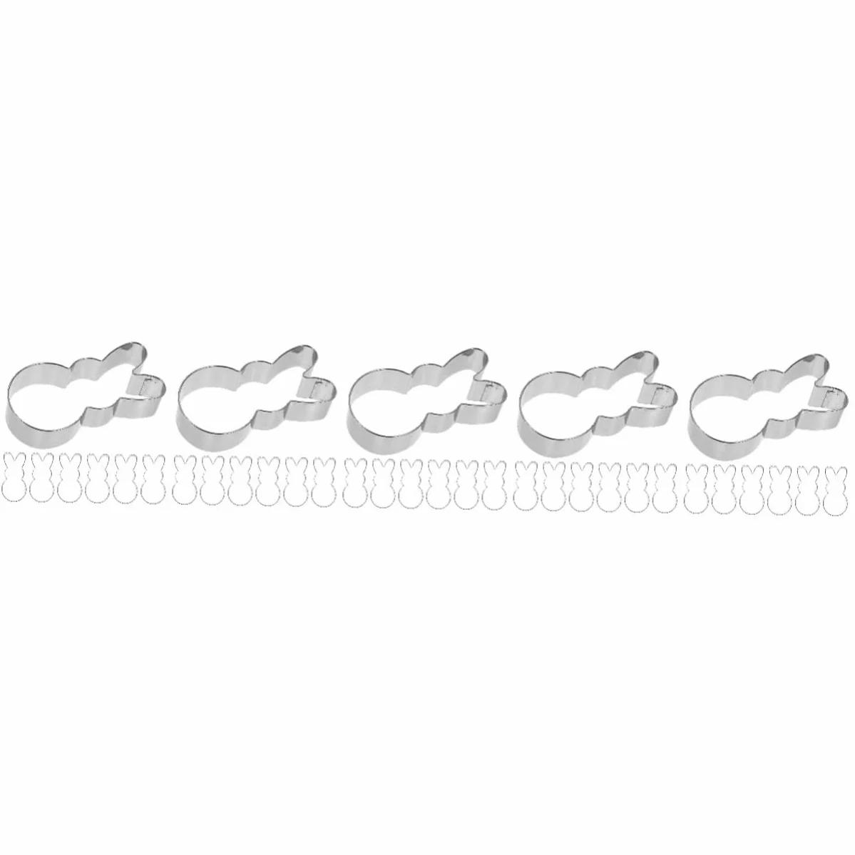 PRETYZOOM 5 Juegos Cortador De Galletas De Conejo Favor Equipo Tortita Kitchen Gadgets Cortadores De Galletas De Pascua Precioso Molde Para Galletas Acero Inoxidable Silver 6 Piezas * 5