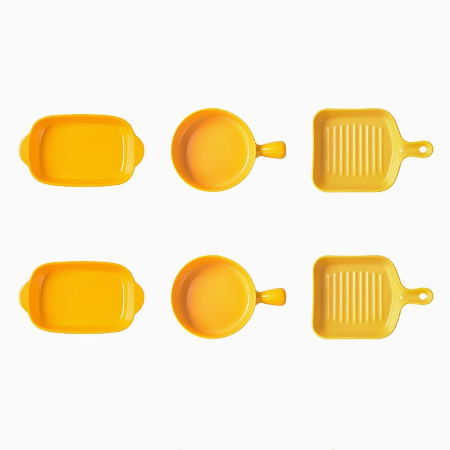 Fuente para Hornear Plato de horneado de cerámica de 6 Piezas, Horno para Mesa de cazuela de Mesa - Platos de cerámica para Hornear Platos de cazuela para cocinar y Servir Bandejas Horno