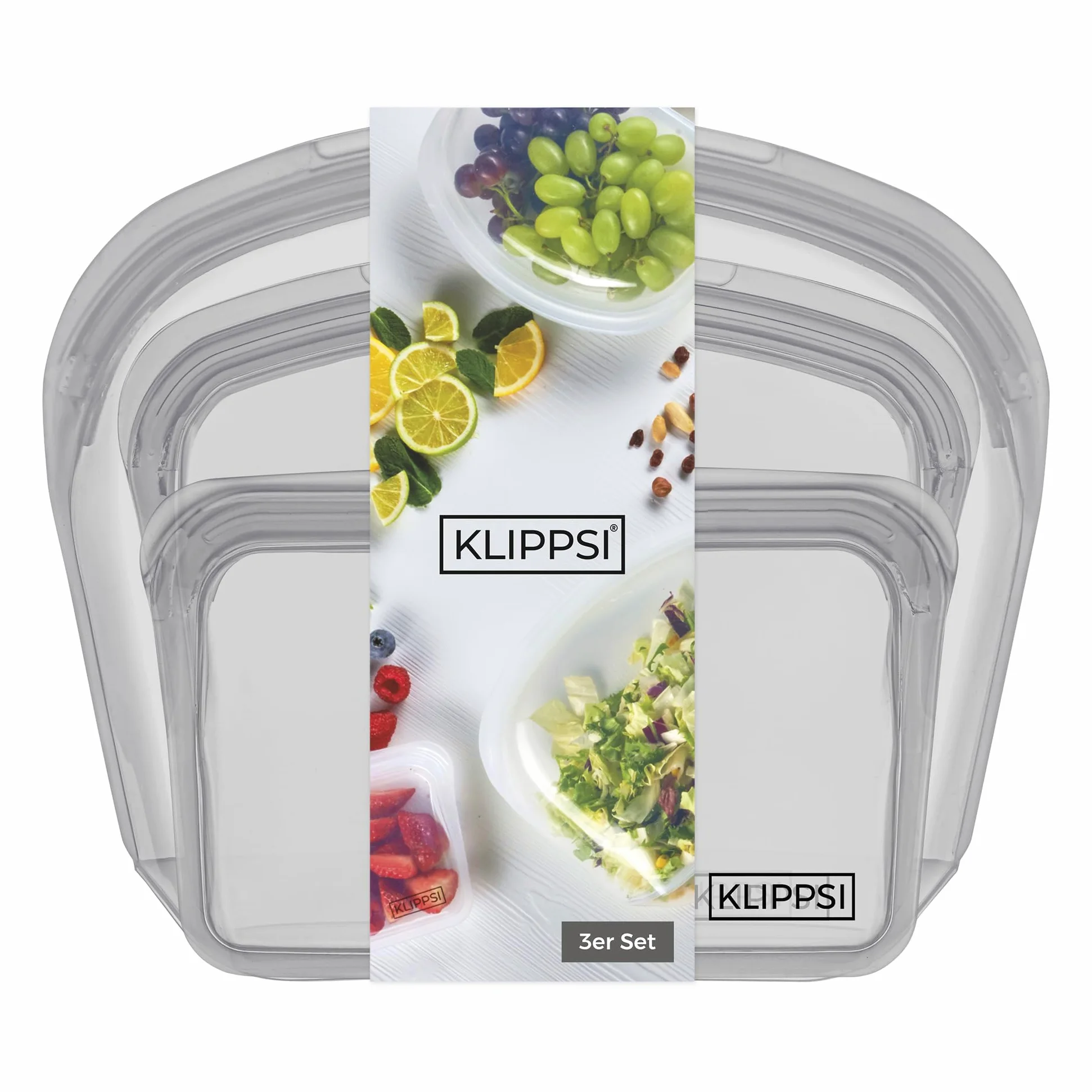Juego de 3 bolsas de silicona reutilizables para congelador, resistentes al calor, resistentes al frío, a prueba de fugas, aptas para lavavajillas (gris)