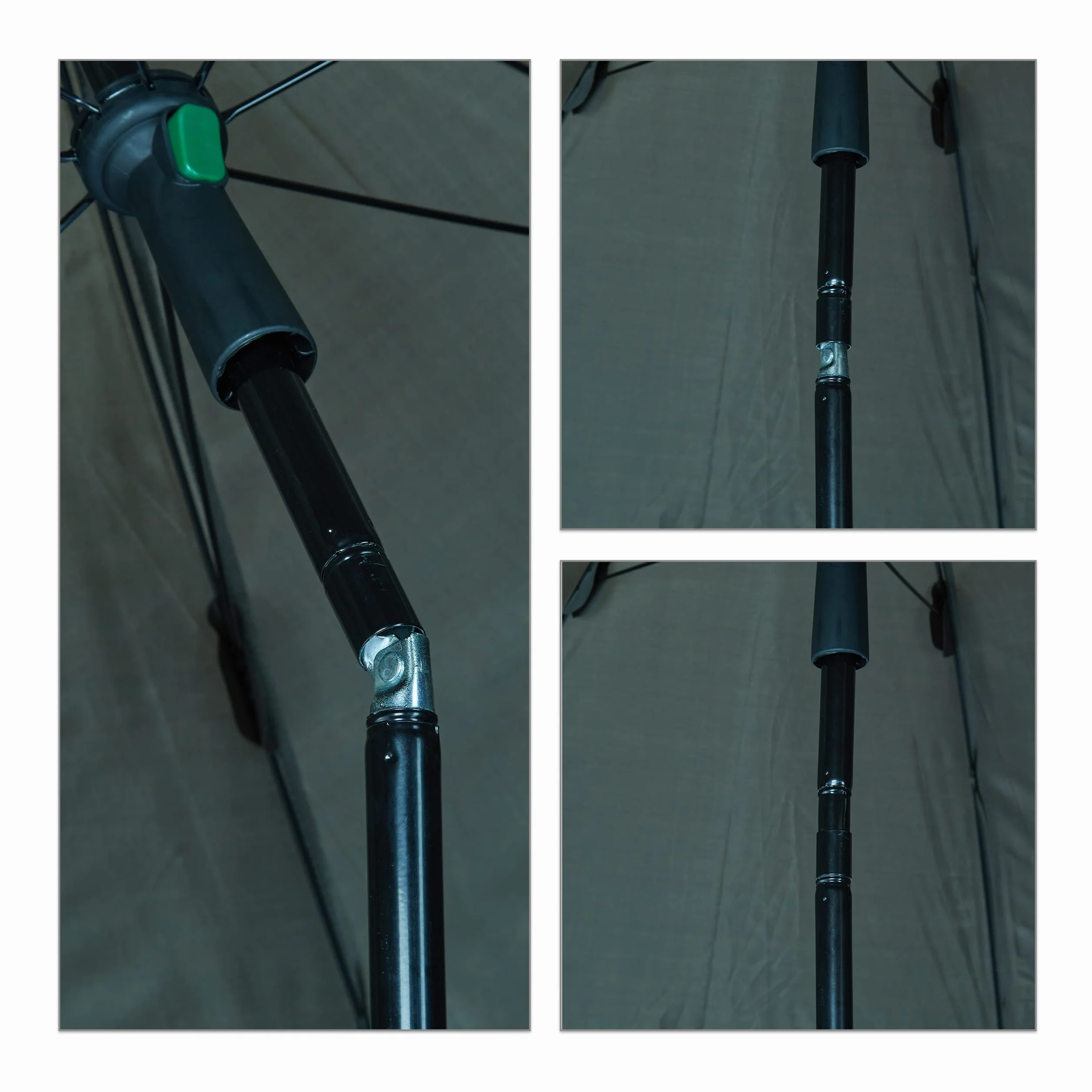 Relaxdays Paraguas de Pesca con Pared Lateral, Repelente al Agua, Verde