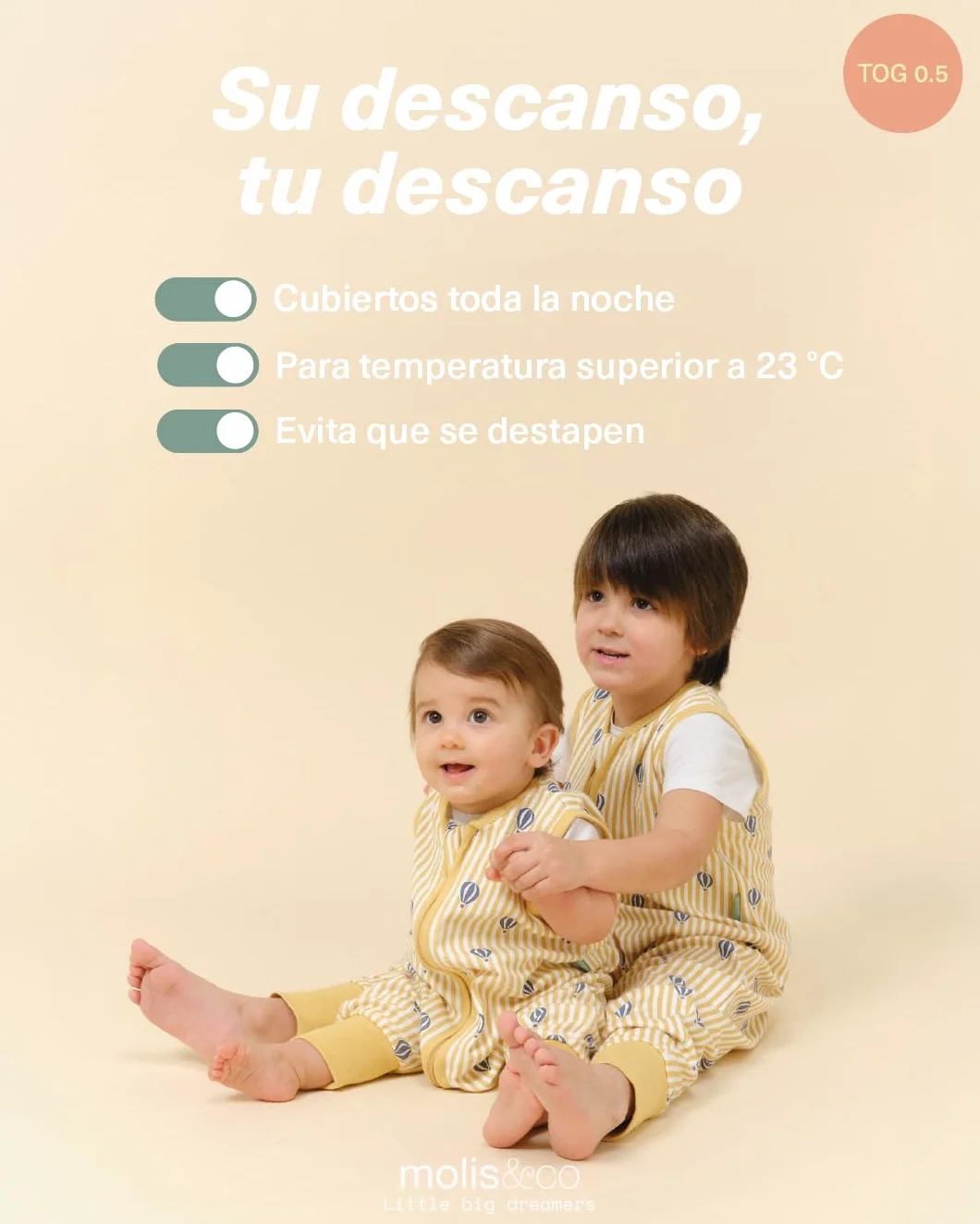 Pijama Burbuja con Pies 0.5 TOG 80 cm 2 años 100% Algodón Oeko-Tex 100 Balloons