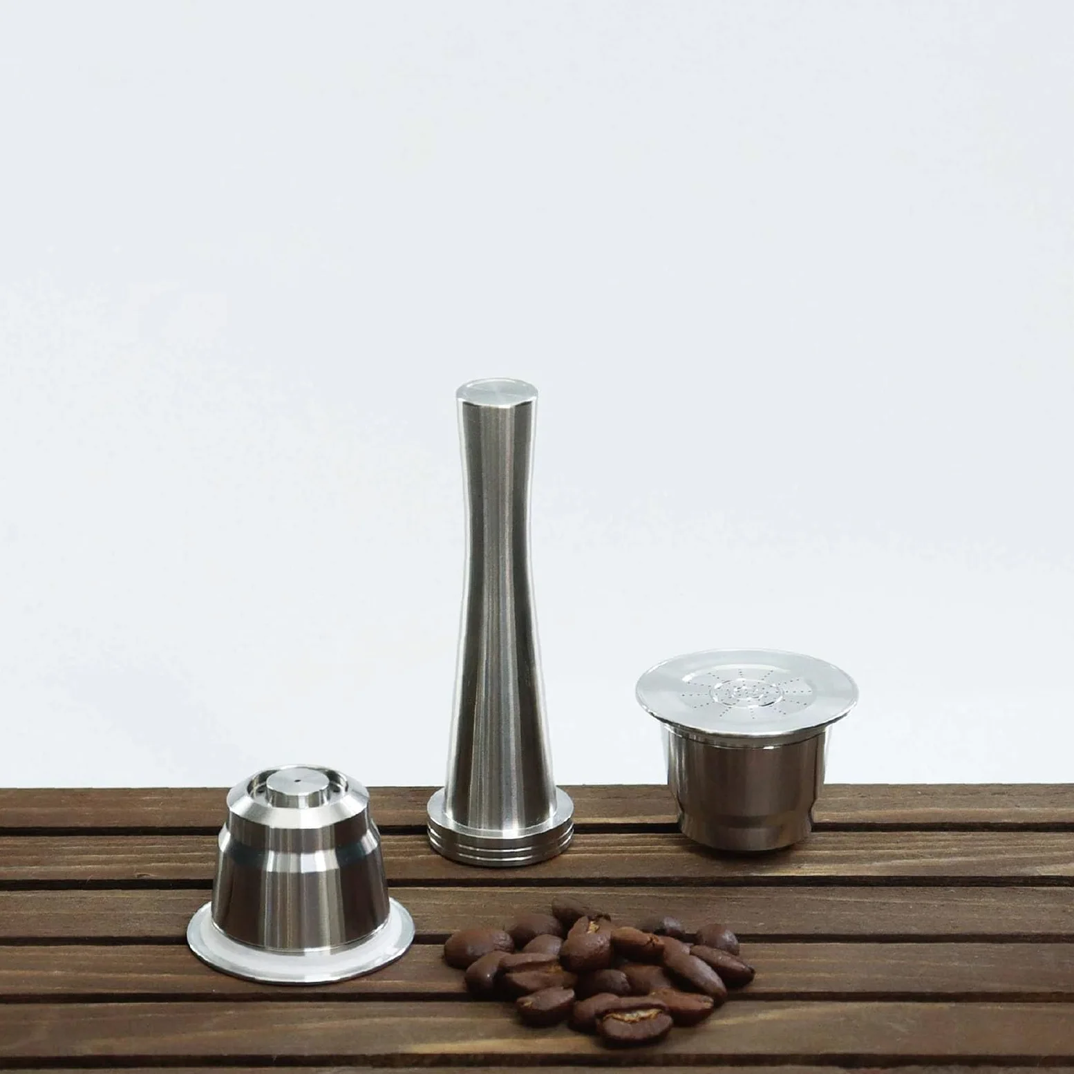 PANGBOER Relleno de café recargable apto para instantáneos de acero inoxidable, cápsulas de regalo de cumpleaños, cápsulas de filtro de taza de concha, cápsulas ecológicas, filtro de cápsulas de acero