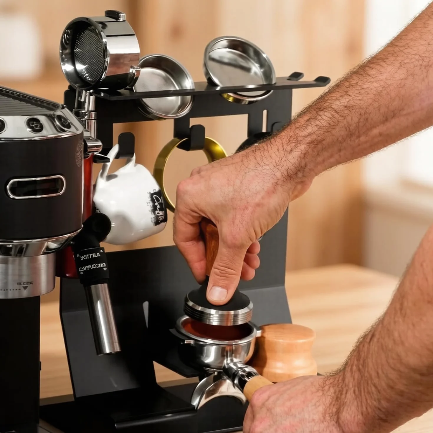 Organizador Profesional para Accesorios de Café, Sistema de Almacenamiento Compacto para Baristas​, para 58mm Tamper