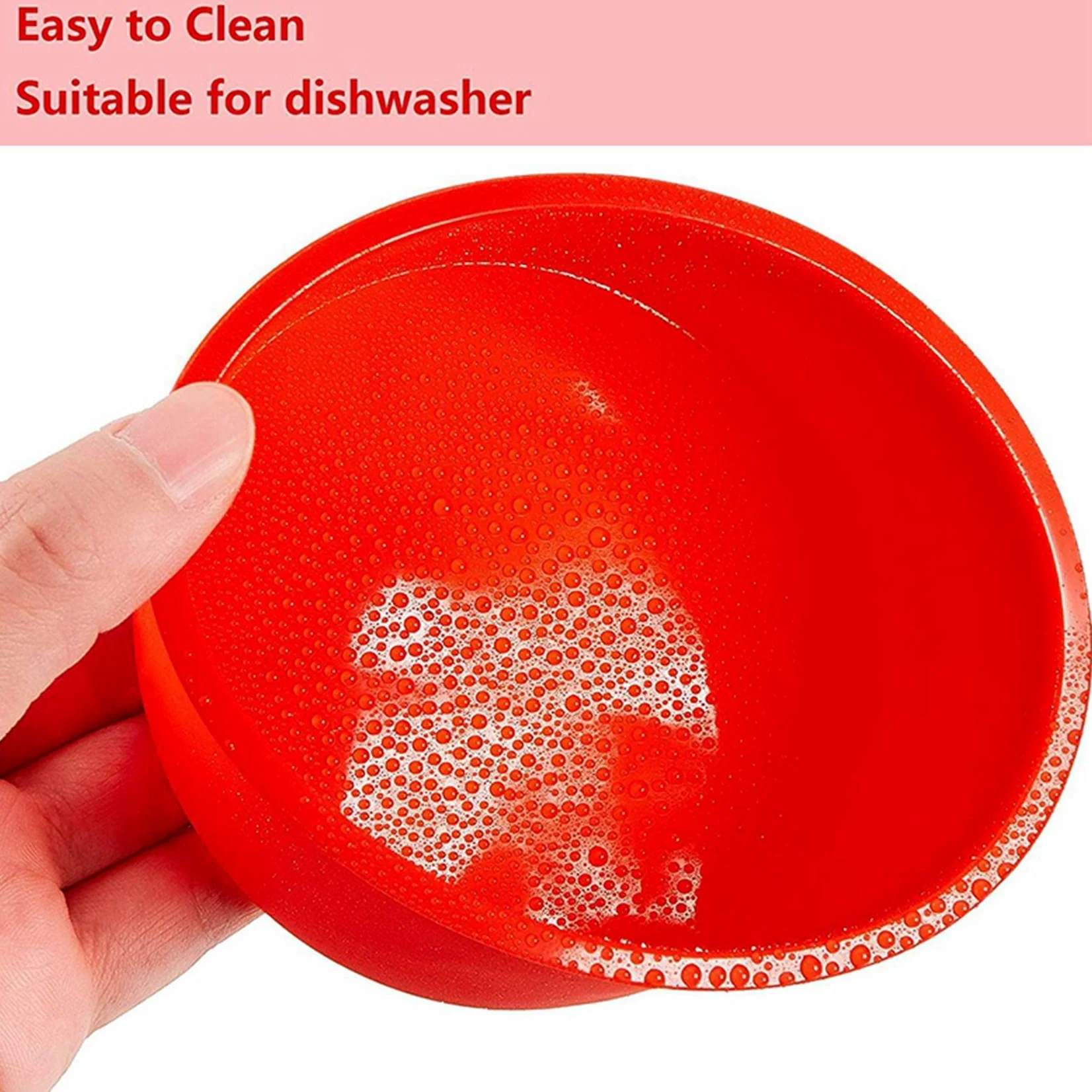 50 Piezas de Molde Silicona para Tartas, Molde para Hornear Redondo del Día de San Valentín, Molde para Hornear 4 Pulgadas, Molde para Hornear de Silicona para Cocina, Rojo, Azul