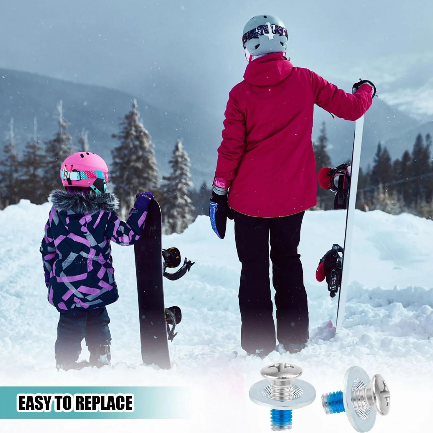 Tornillos para Fijación de Snowboard, Acero Inoxidable, Arandelas Antideslizantes con Destornillador