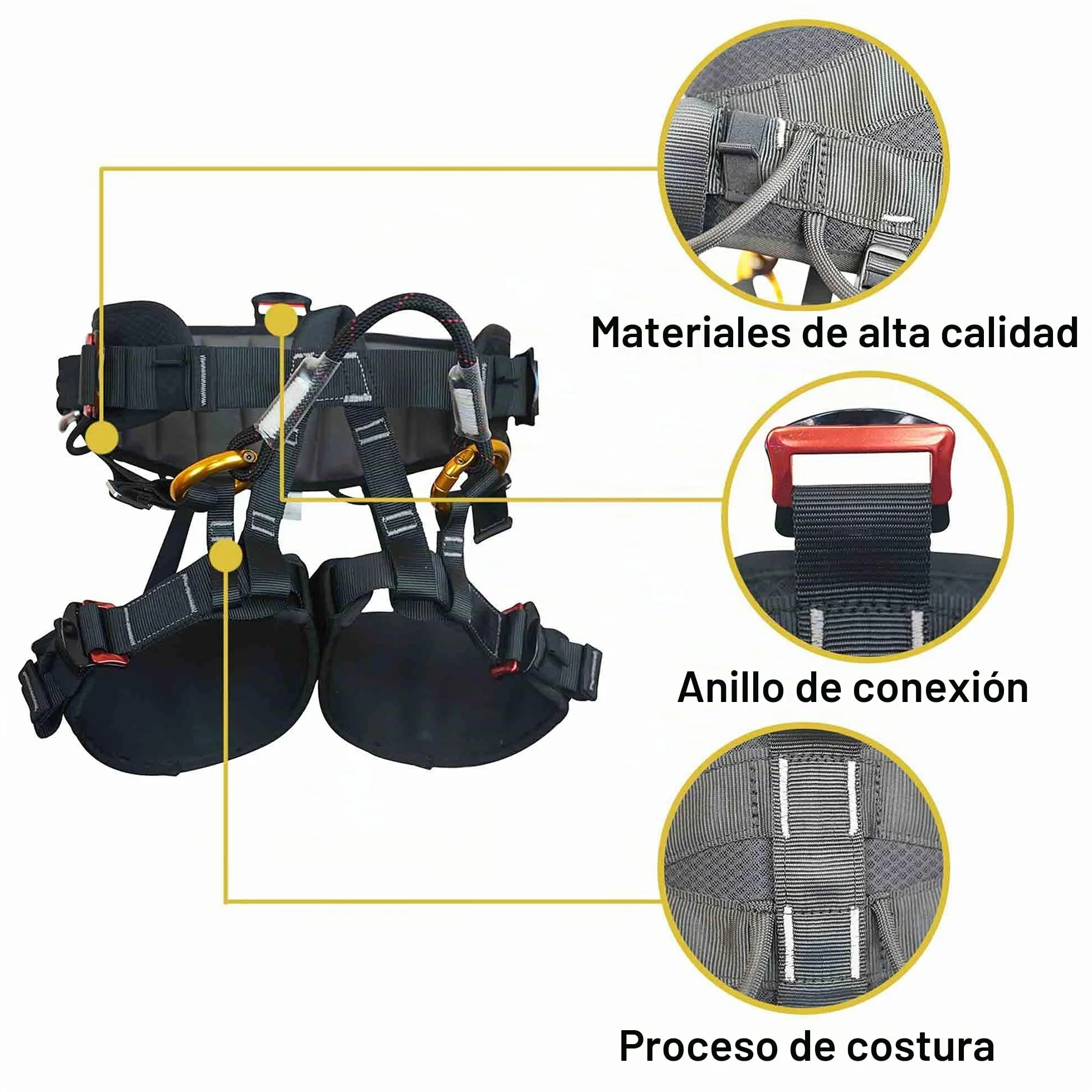 Arnés de Guía SOB Arnes Escalada Media Cadera para Alpinismo Salvamento Alta Montaña Expedición Escalada en Roca CE