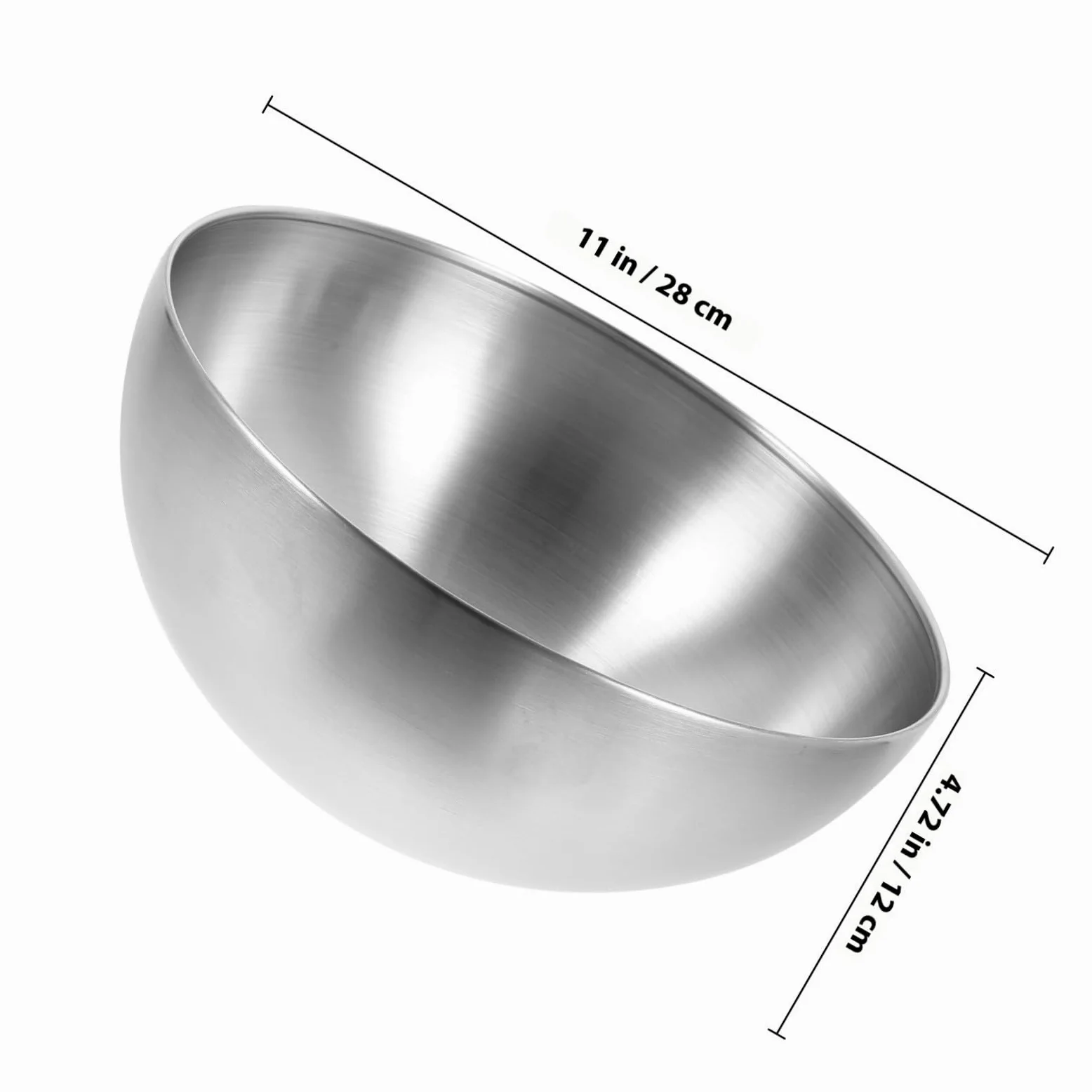 Juego de 4 Tazones de Acero Inoxidable para Mezclar y Servir, Cuencos Grandes Duraderos y Prácticos para Postres y Snacks en Bares y Restaurantes