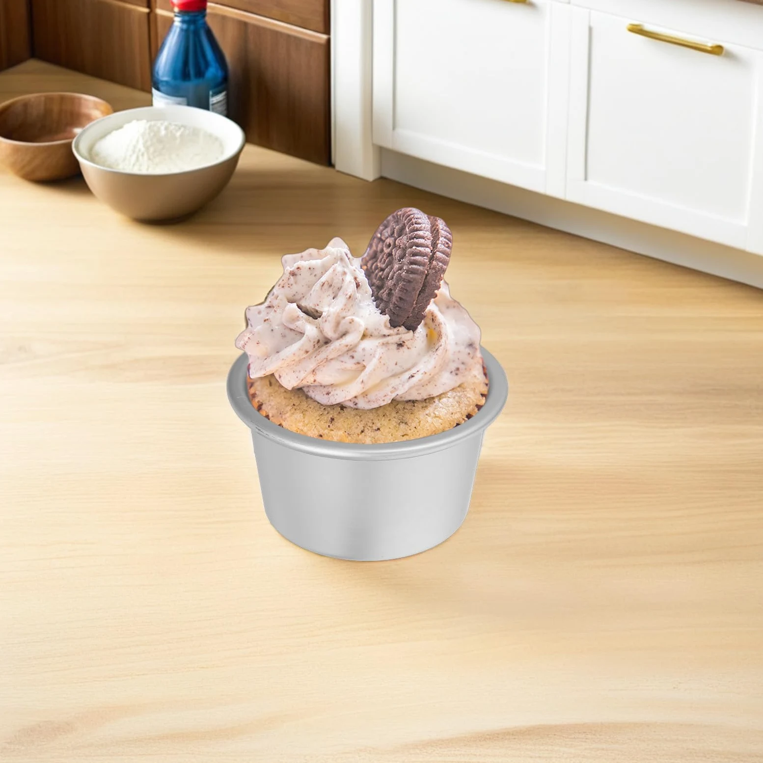 Ciieeo Molde redondo de aluminio para 12 tartas, moldes para hornear, para tarta de queso, utensilios antiadherentes para hornear en Navidad, bodas, cumpleaños y fiestas.