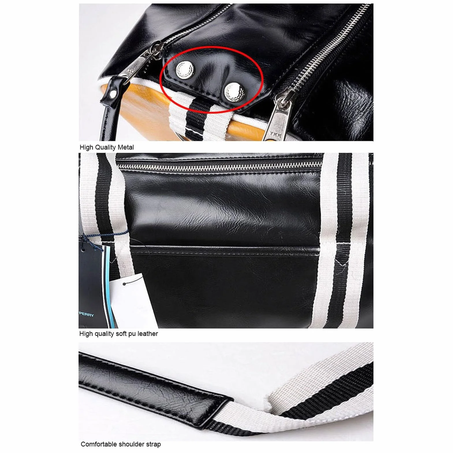 Bolsa De Deportes PU Estilo Vintage Gran Capacidad Unisex Entrenamiento Físico