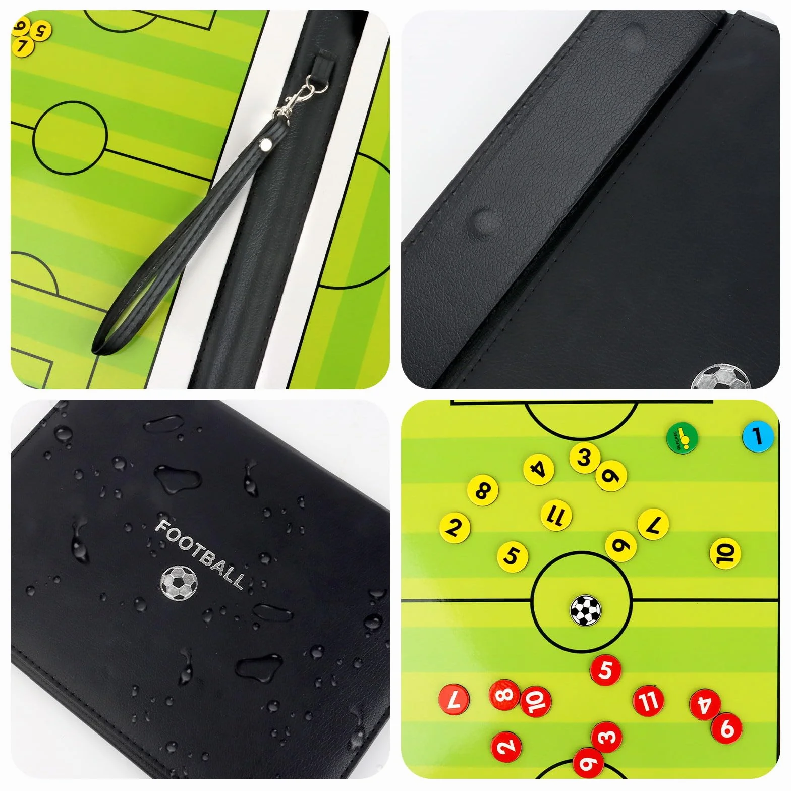 KEWUZY Carpeta Táctica de Entrenamiento Futbol con Marcador e Imanes para Entrenadores