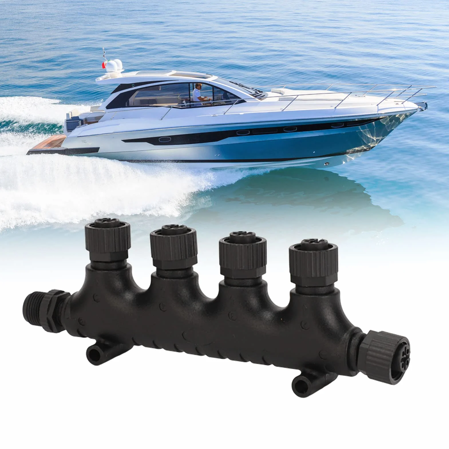 Conector en T de 4 Puertos NMEA 2000 N2K IP67 Resistente al Agua para Redes Lowrance