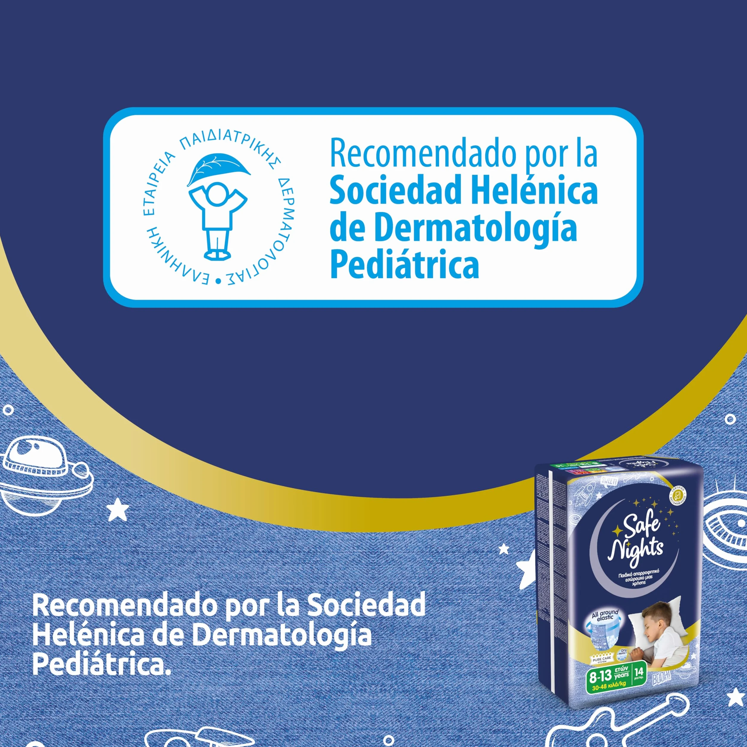 Babylino Safe Nights Boy Pañal Nocturno Absorbente 30-48 kg 14 Unidades