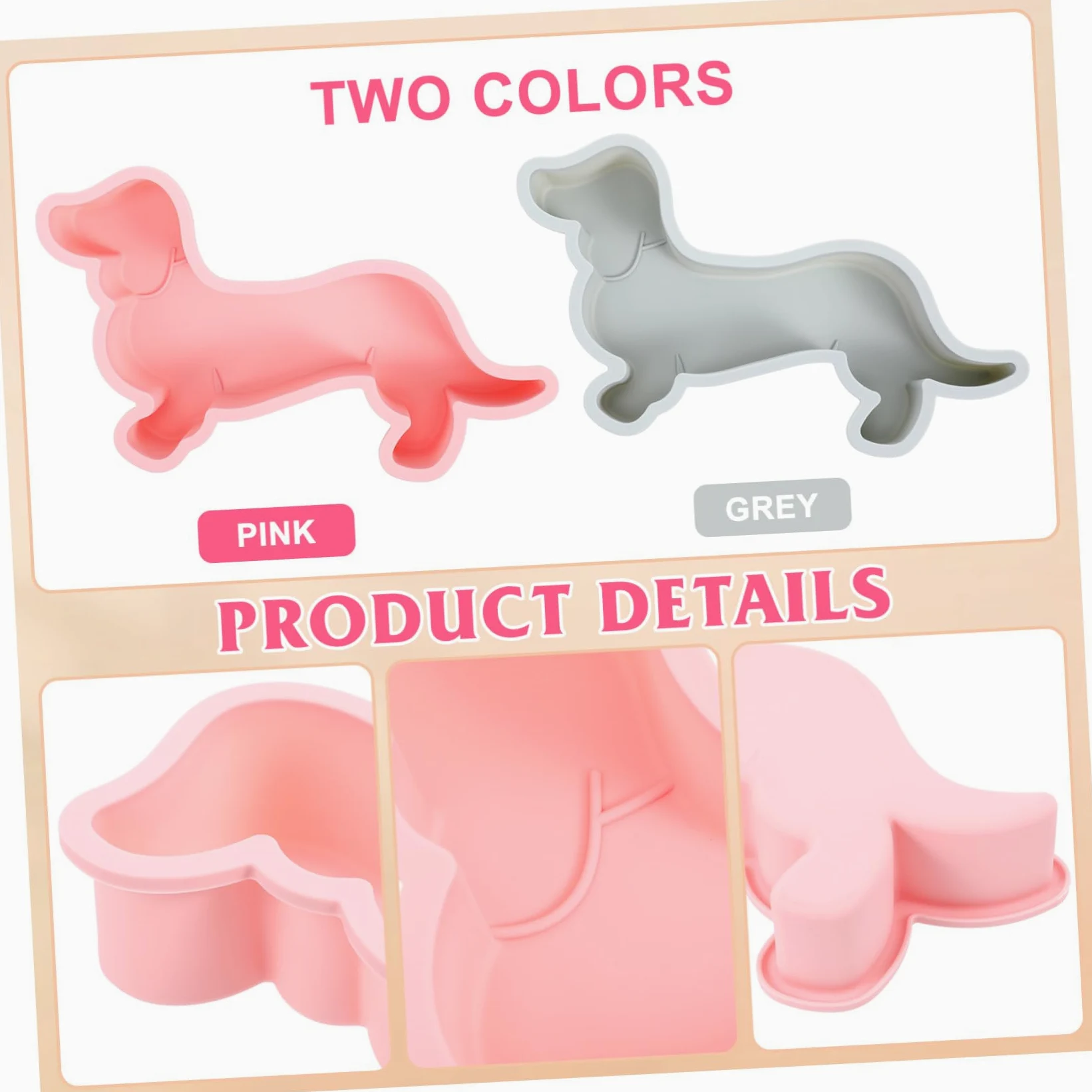 2 Moldes de Silicona Resistentes Forma de Perro y Antiadherentes para Hornear Postres y Dulces Perfectos para Fiestas y Repostería DIY