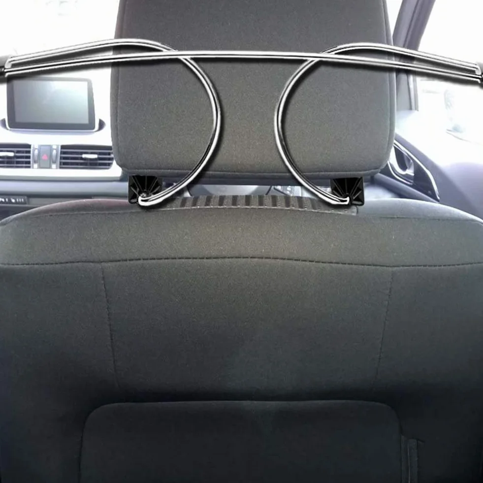 Perchero metálico Ajustable para Coche - Perchero de Acero Inoxidable de Primera Calidad para Trajes, Camisas y Chaquetas - Diseño Que Ahorra Espacio para Uso Diario y de Viaje.