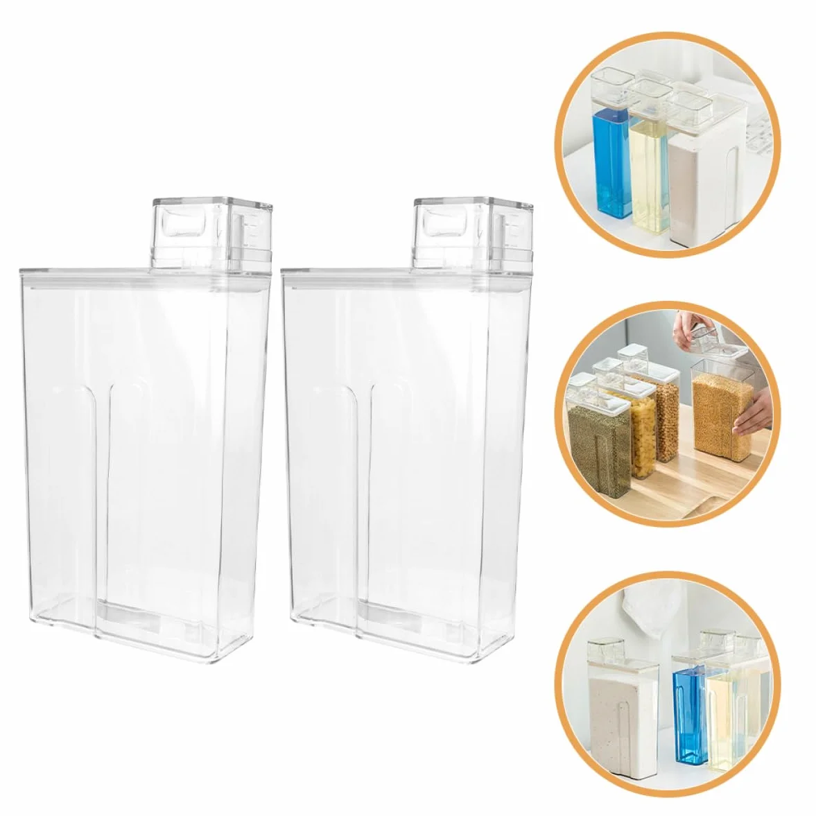 Contenedor de Detergente de Lavandería Reutilizable y Hermético de Pet Capacidad para 2 Botellas, Adecuado para Almacenamiento Organizado en Cocina o Baño