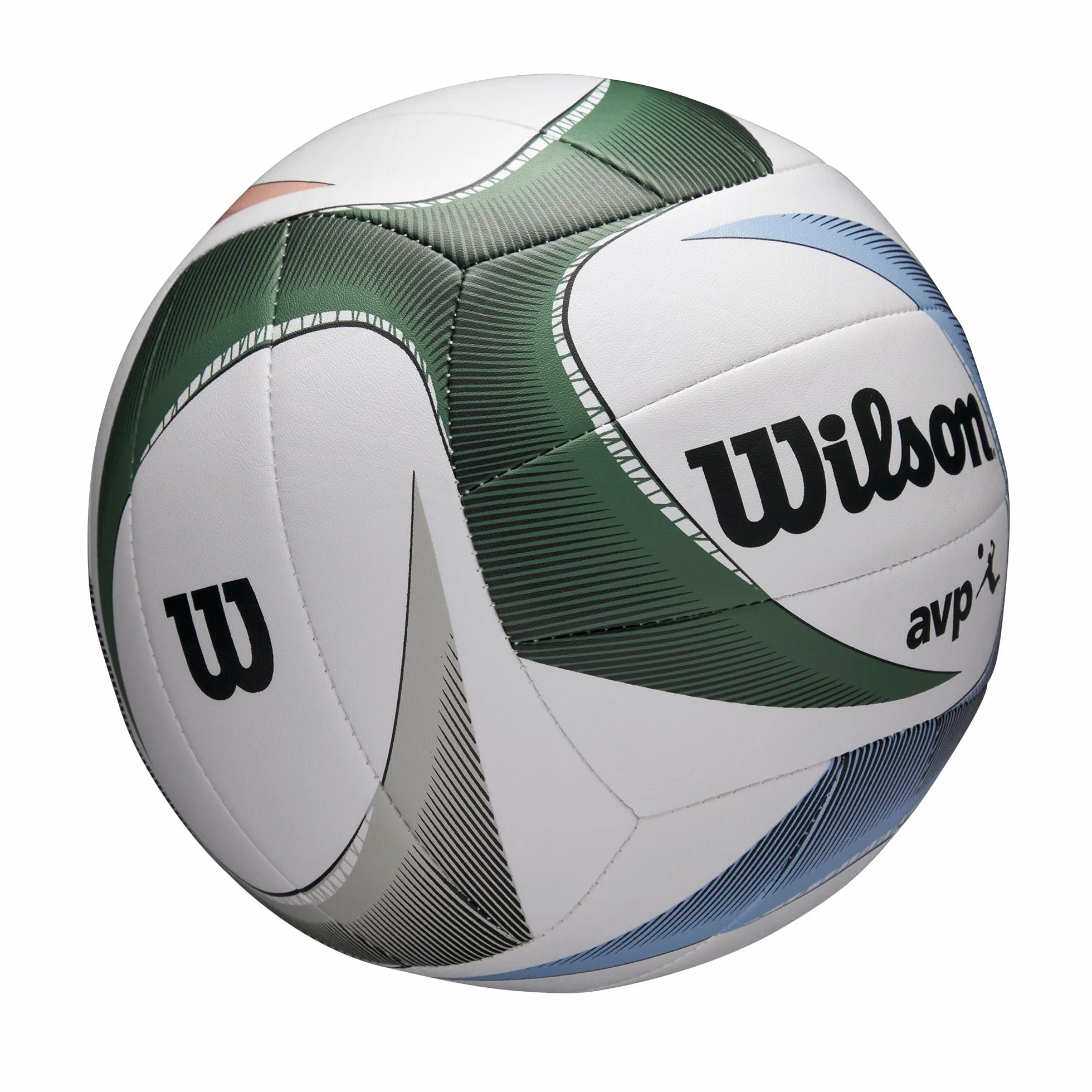 Wilson Balón de Baloncesto AVP PX Tamaño Oficial Blanco/Azul/Verde TPU Sostenible