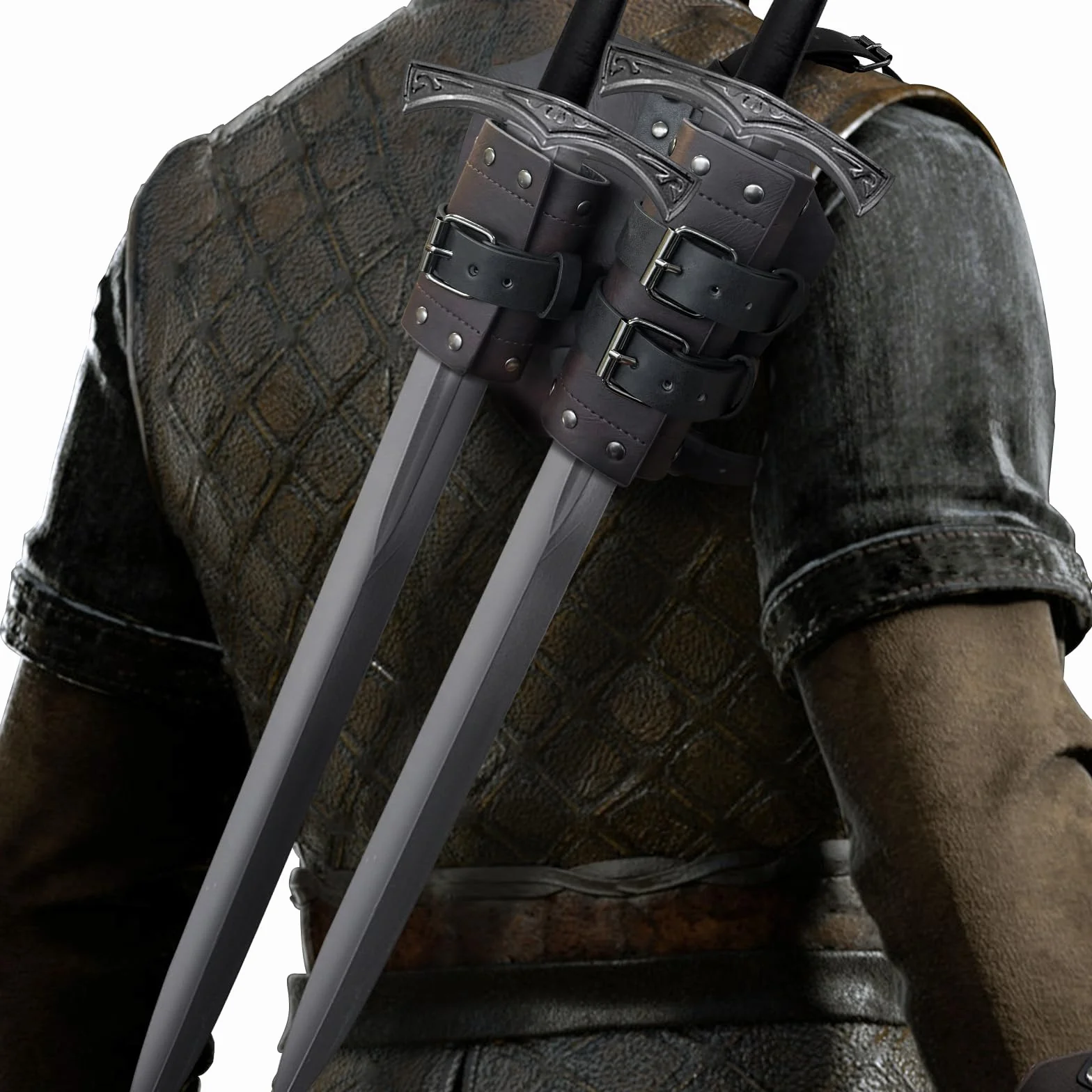 HiiFeuer Espada medieval funda ajustable cuero imitación espalda Mercenary