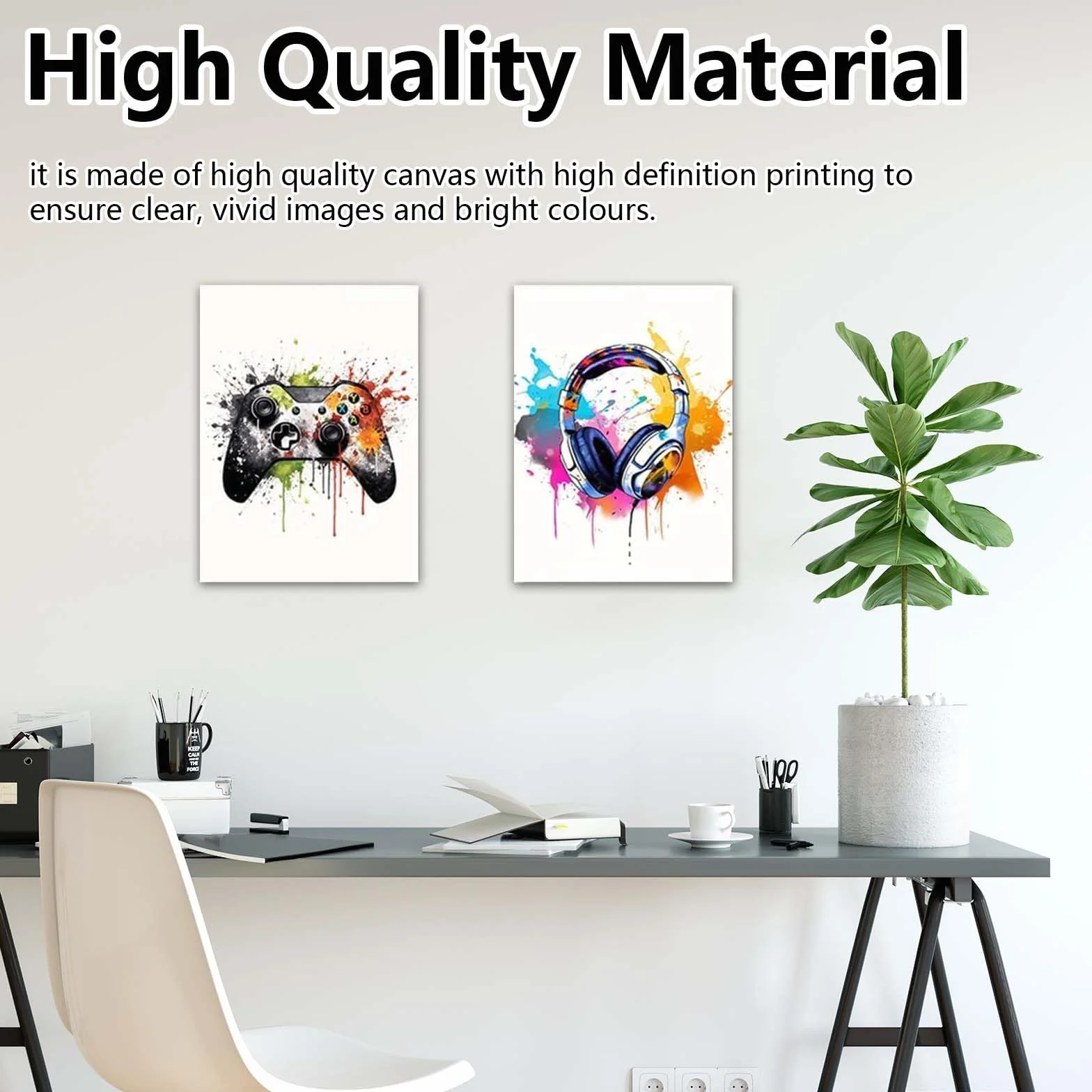 Póster de Juegos con Marco 3PCS Imágenes de Habitación Juvenil Decorativos de Pared