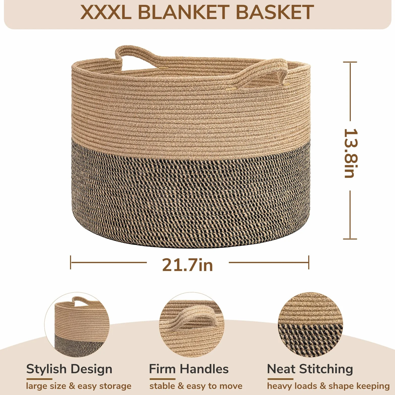 TIMEYARD Cesta de almacenamiento grande 55x35 para niños ropa mantas juguetes