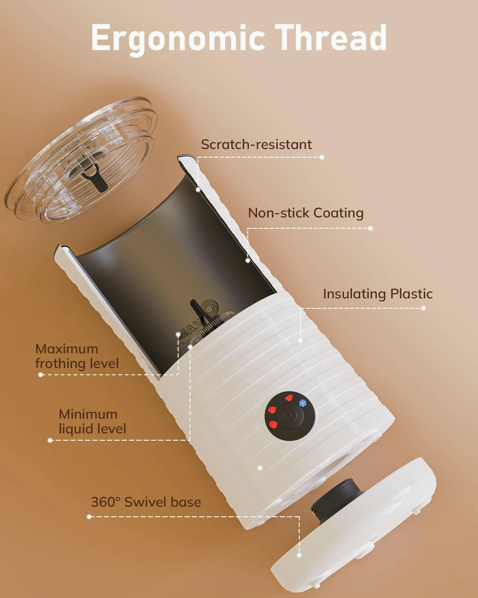 Morpilot Espumador de leche eléctrico automático blanco-MMF-809