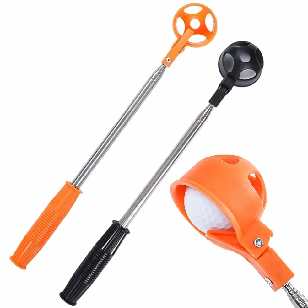 Telescópico para recuperador de pelotas de golf para recuperación sin esfuerzo de zonas de difícil acceso (naranja)