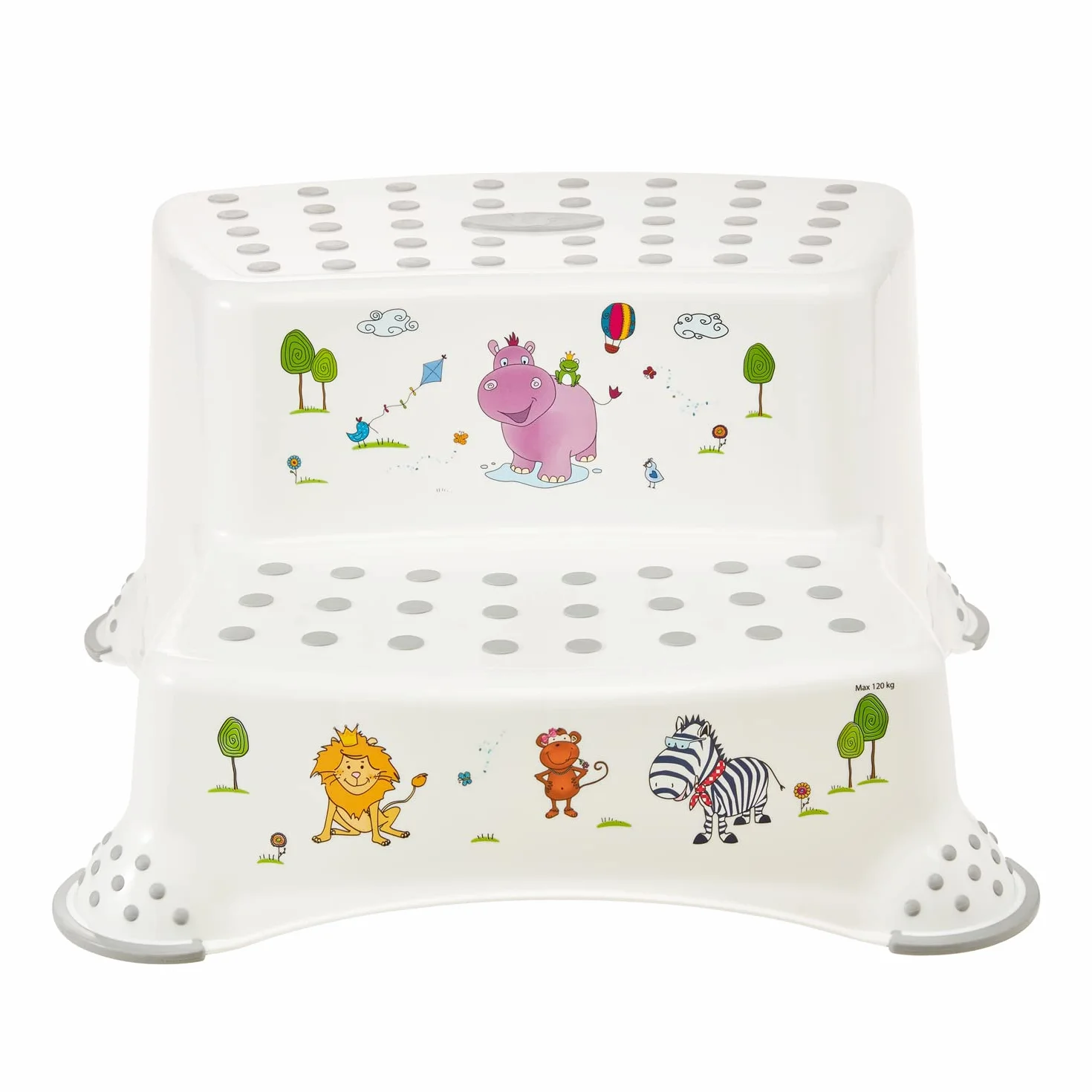 Keepper Taburete de Dos Escalones Hippo Antideslizante Blanco 18 Meses a 10 Años