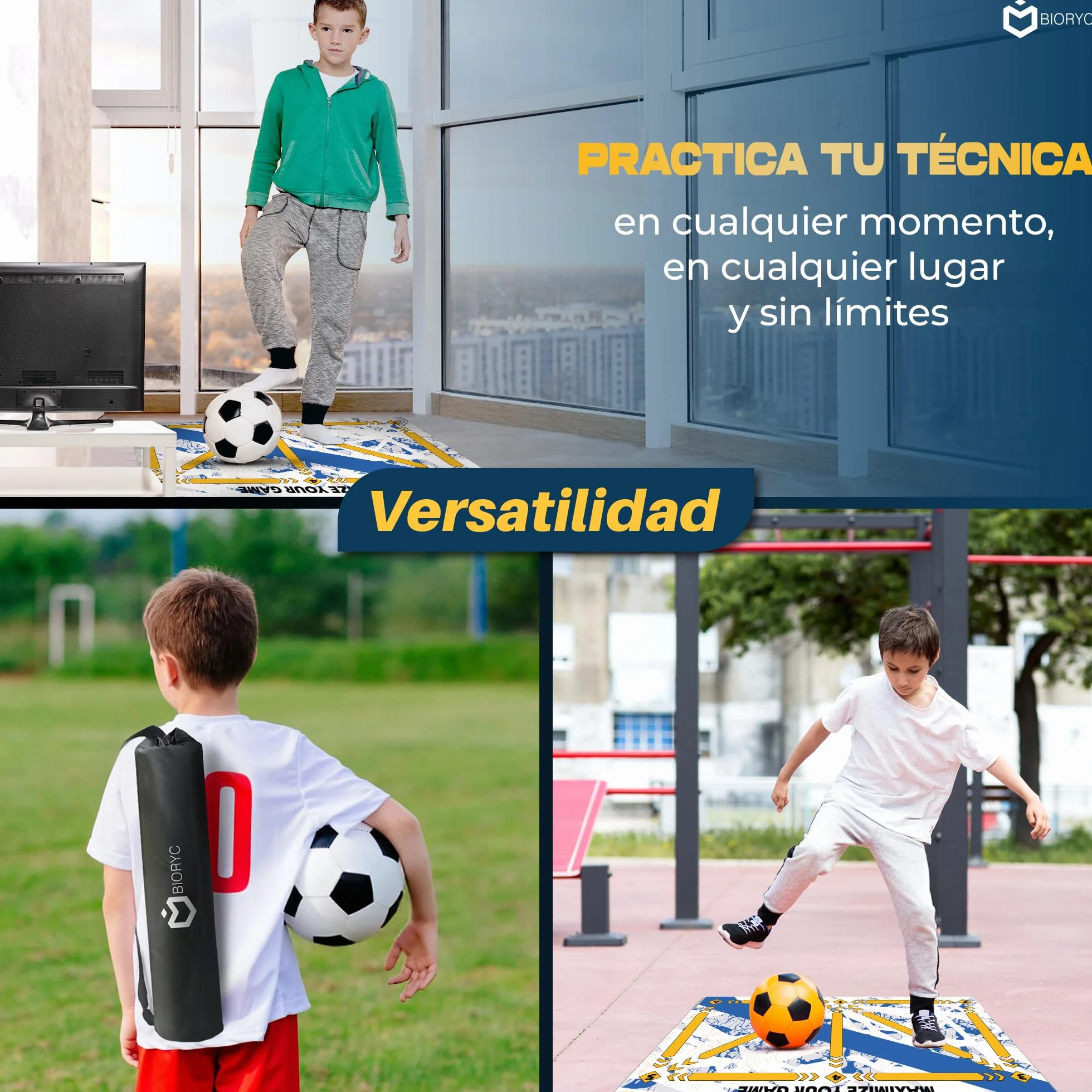 Alfombra Entrenamiento de Fútbol Diatomea + Videos Entreno + Bolsa de Transporte | Alfombrilla de Habilidad Antideslizante 60x90 cm de tu Equipo Favorito | Regalos Comunión