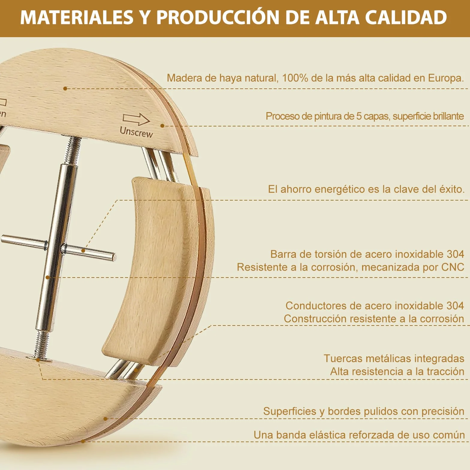 Extensor de sombreros de madera de haya cuatro vías