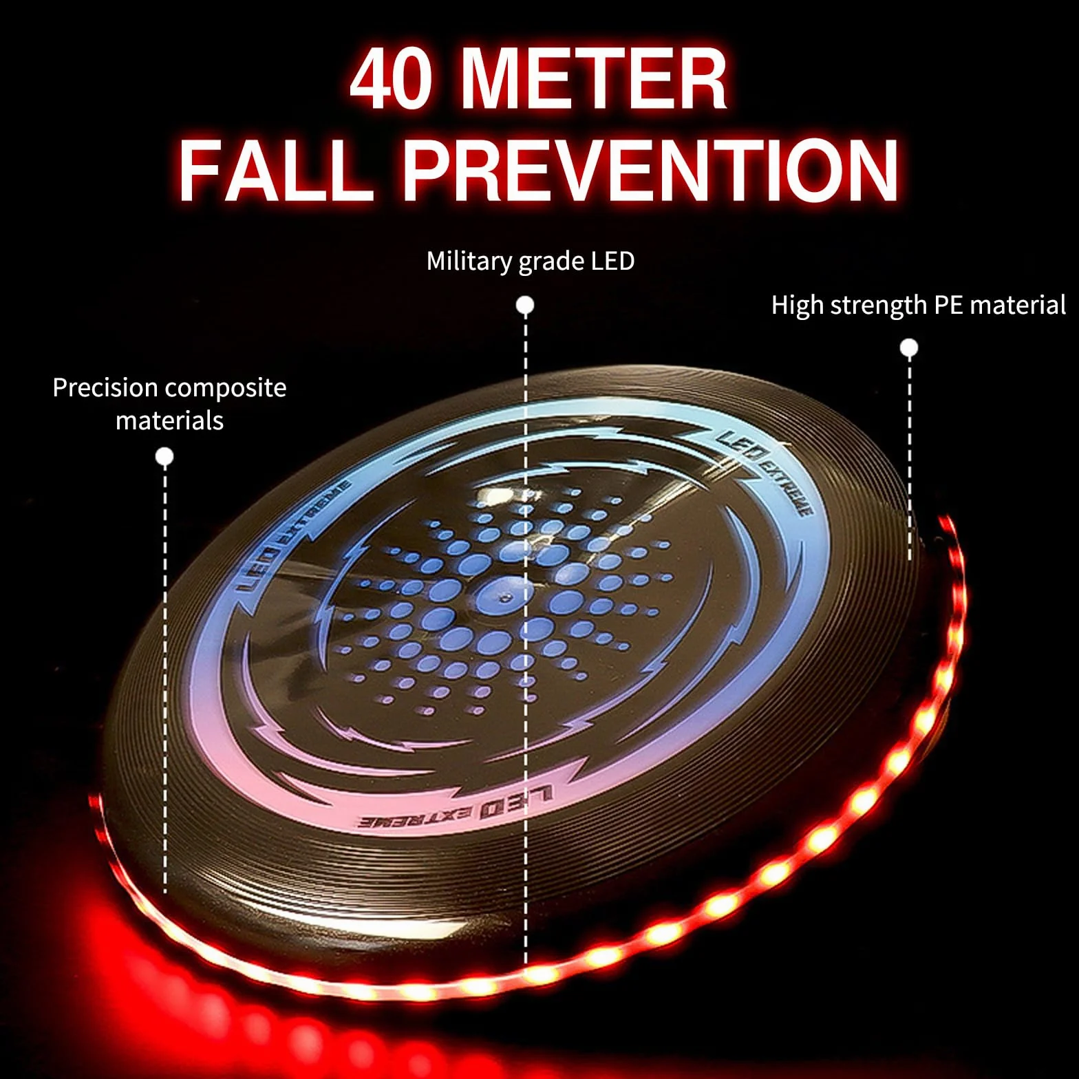 Disco Volador Iluminado LED 49 LED Frisbee de Competición Funsport Ultimate para Adultos Niños