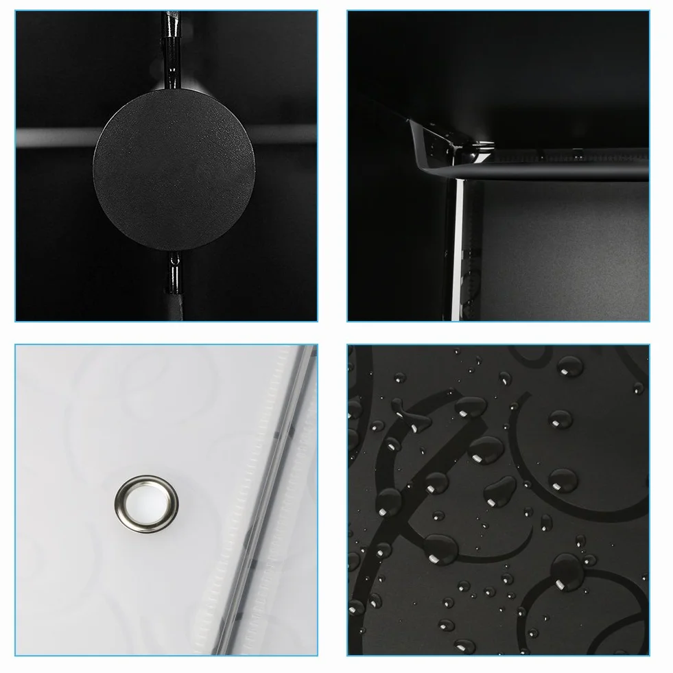 Mondeer Armario Plástico Opaco Ropero Estante Organizador Portable Aparador Gran Espacio con Dibujos de Estilo Clásico Blanco y Negro (12 Cubo)
