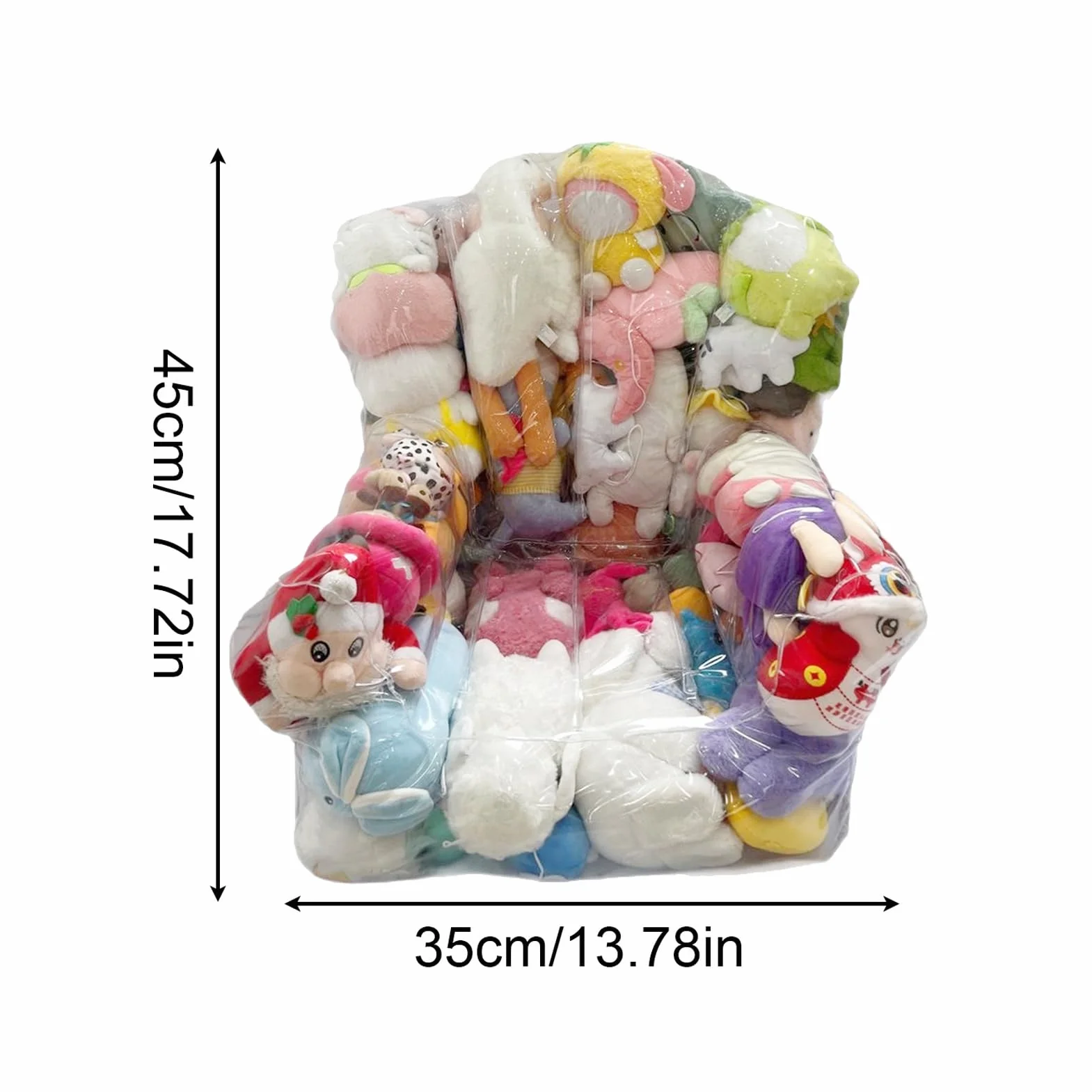 Almacenamiento En Silla Para Animales De Peluche - Transparente Para Juguetes de Peluche,Sillón Puf Para Almacenar Peluches - para Guardería Dormitorio Sala de Juegos Sala de Estar Niños
