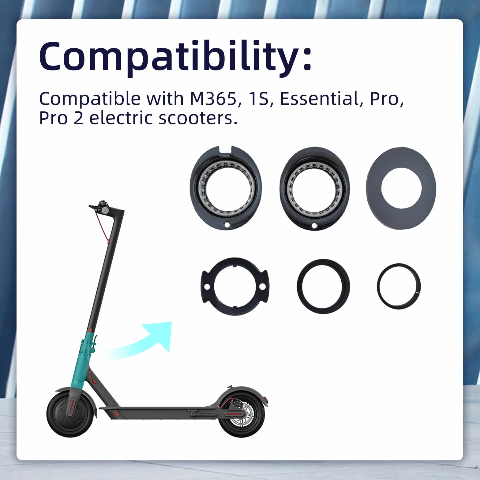 Cojinetes de dirección para patinete eléctrico M365/Pro/Pro2, 8 piezas, repuestos de horquilla delantera con bolas