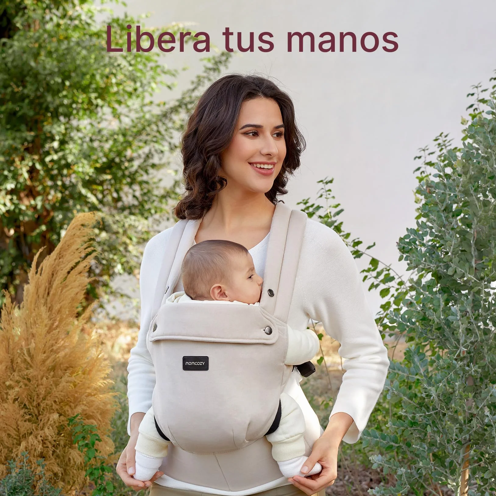Momcozy Mochila Portabebés Ergonómica Ligera para Bebés 3-24 Meses Soporte Lumbar