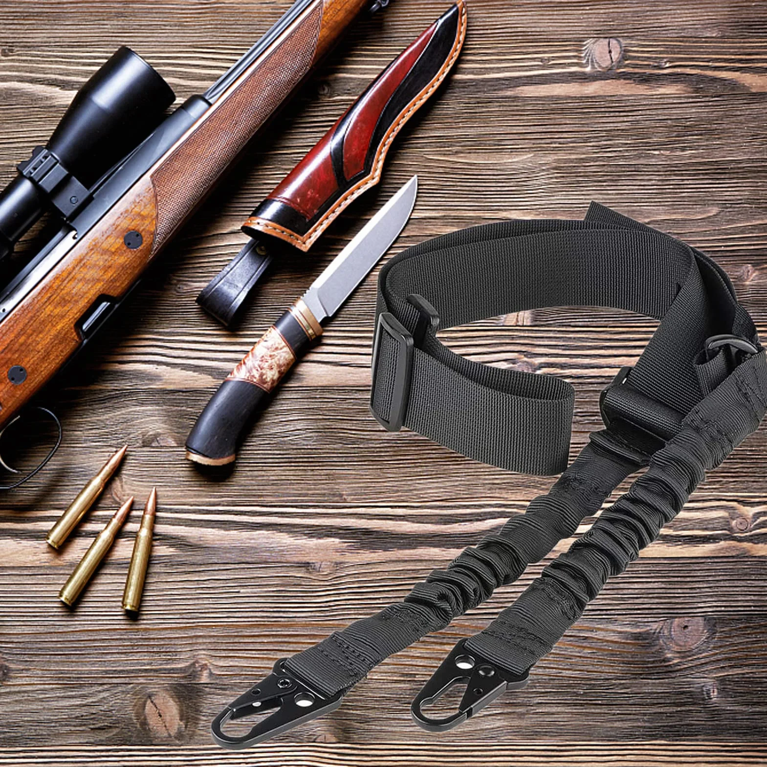 ZONSUSE Táctica Cabestrillo Eslinga de Arma Rifle Sling 2 Punto