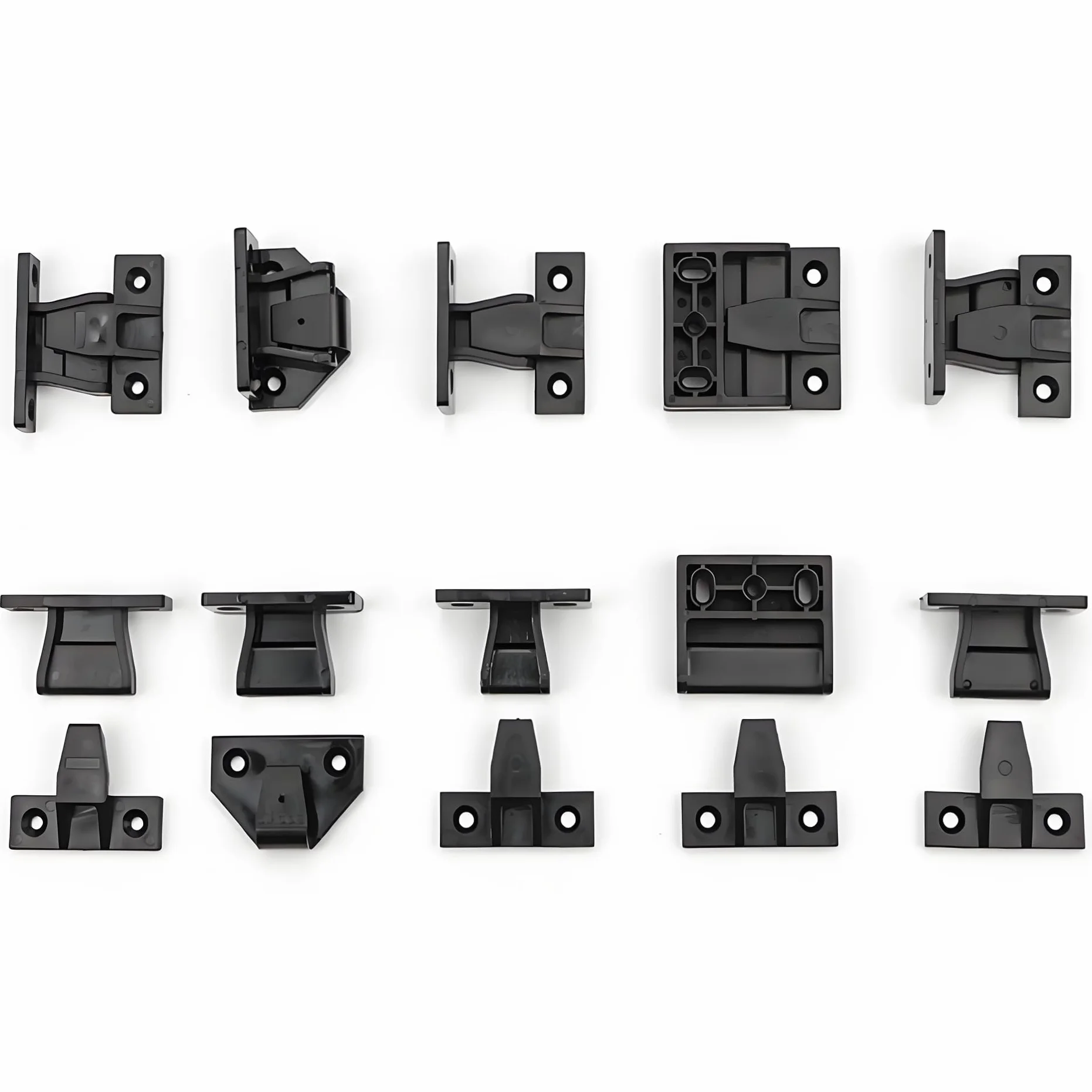 Keku AS-X Colgado Herraje Ajustables para Embutir Rapid Placas y Bastidor Cuelgue de un Conector para Mueble Capacidad Hasta 20kg Plástico (20 Par)