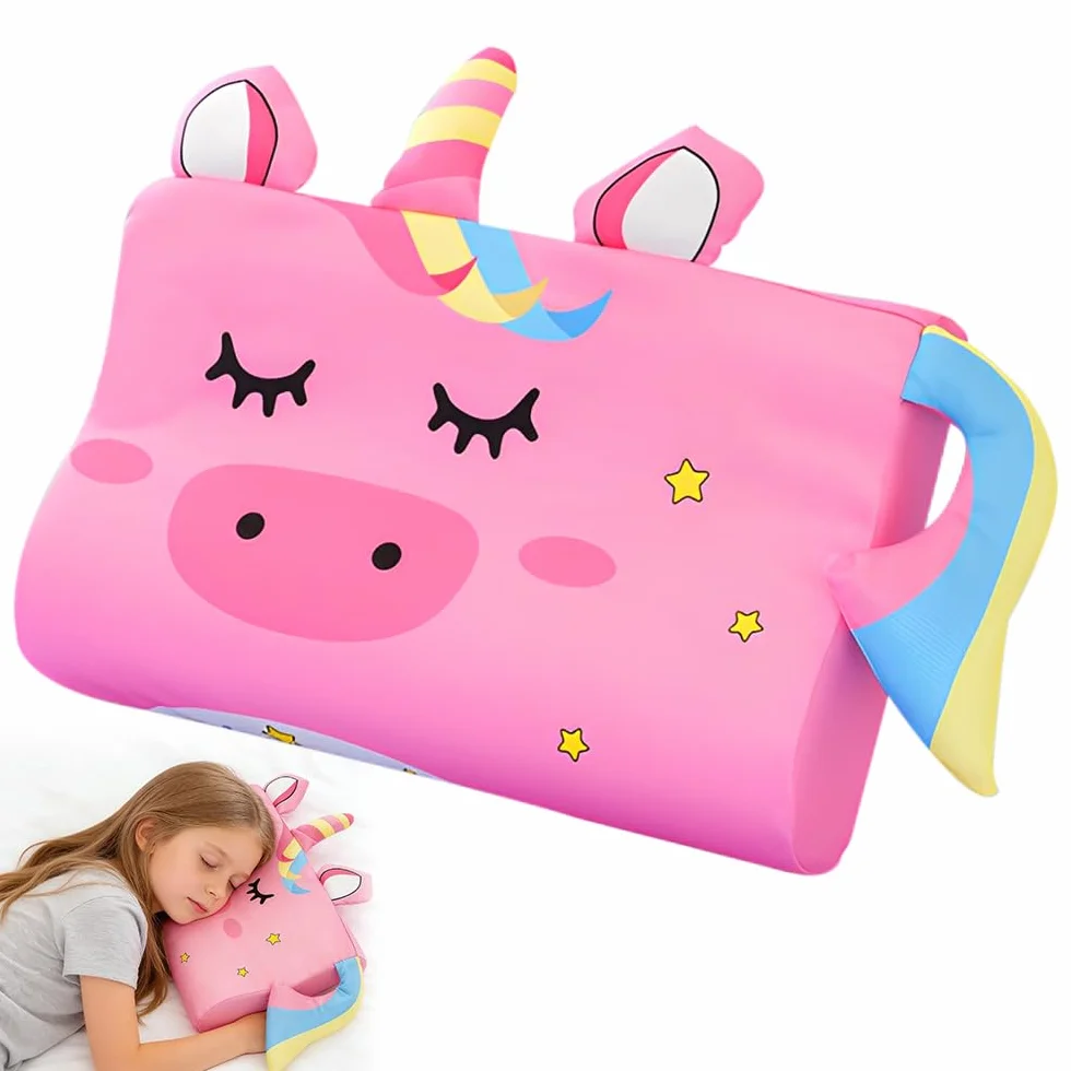 Almohada Infantil 45x27 cm Bebe con Motif Licorne Mignon Ergonómica Suave Transpirable