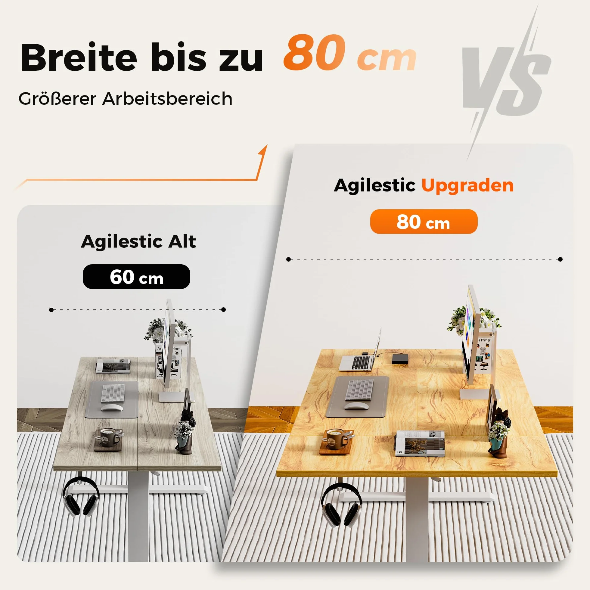 Agilestic - Escritorio Eléctrico Regulable en Altura 120x80 cm, Mesa de Pie o Asiento con Función de Memoria, Mesa de Computadora Ajustable en Altura, Escritorio para Juegos con Tablero de Cuatro