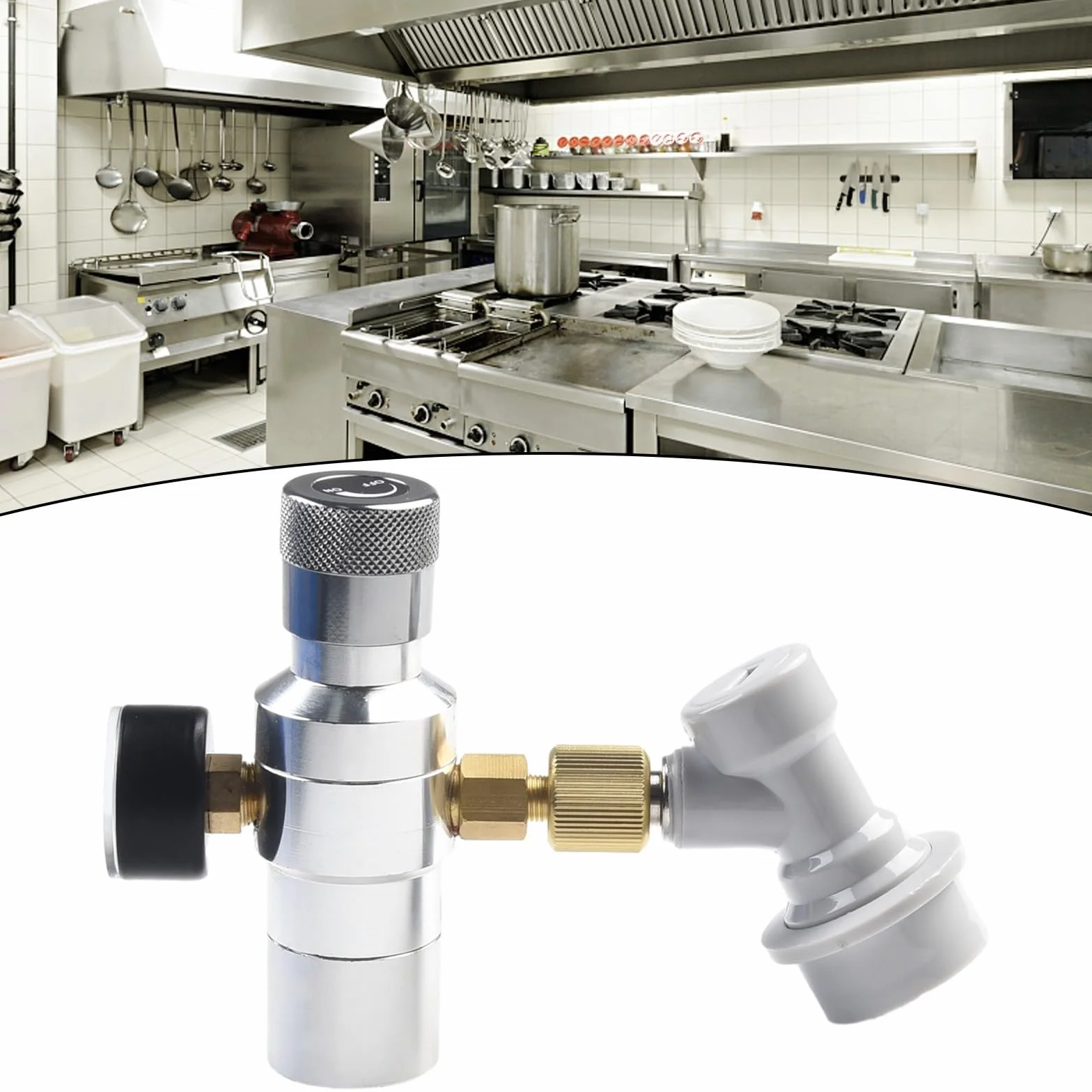 FACAIIO Barril de cerveza portátil para dispensador de carga con manómetro de 0 a 30 PSI y 3 adaptadores de rosca de 8 pulgadas de 2 L, 3.6 L, 5 L, barril Cornelius, café y kombucha
