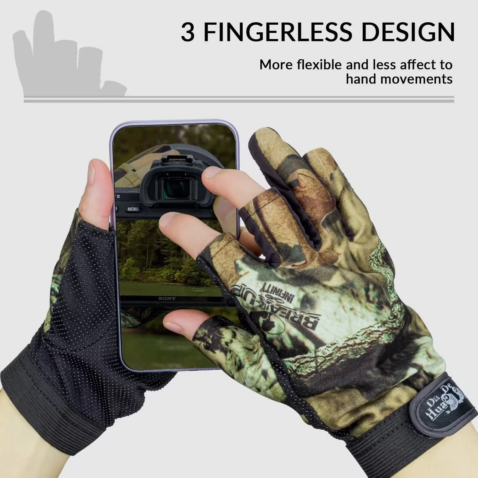 THKFISH Guantes de Pesca con Cortes en los Dedos Transpirable Antideslizante